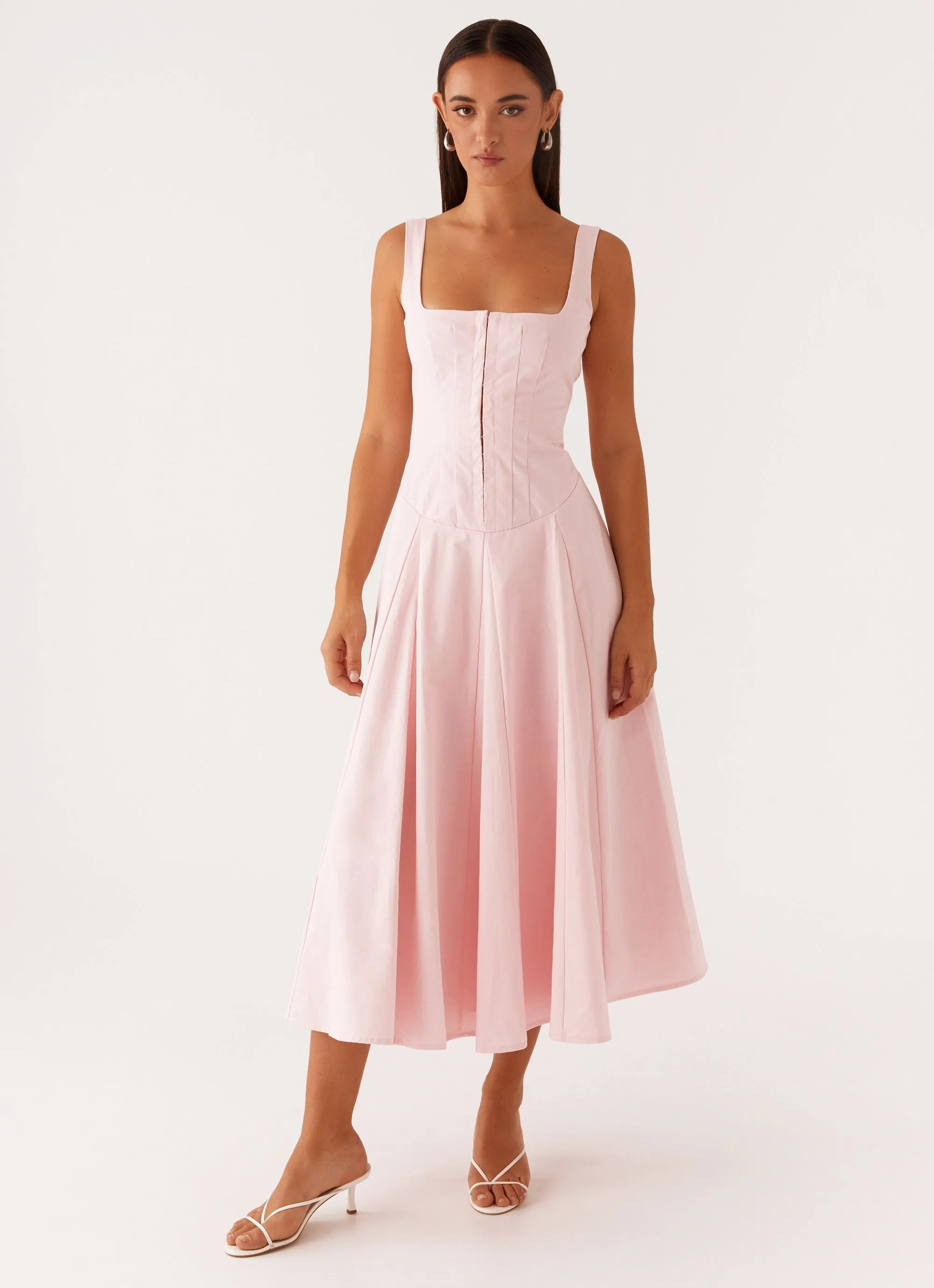 Relax Appeal Ebony Midi Dress - Pastel Pink