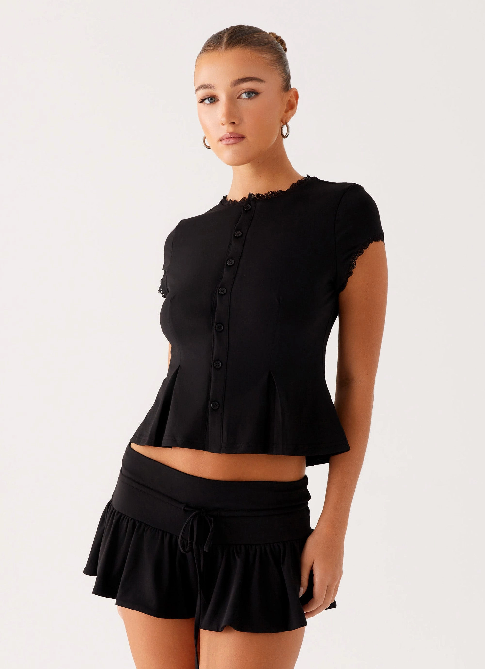 SweatGuard Lining WindproofBarrierTechnology Landon Button Up Top - Black