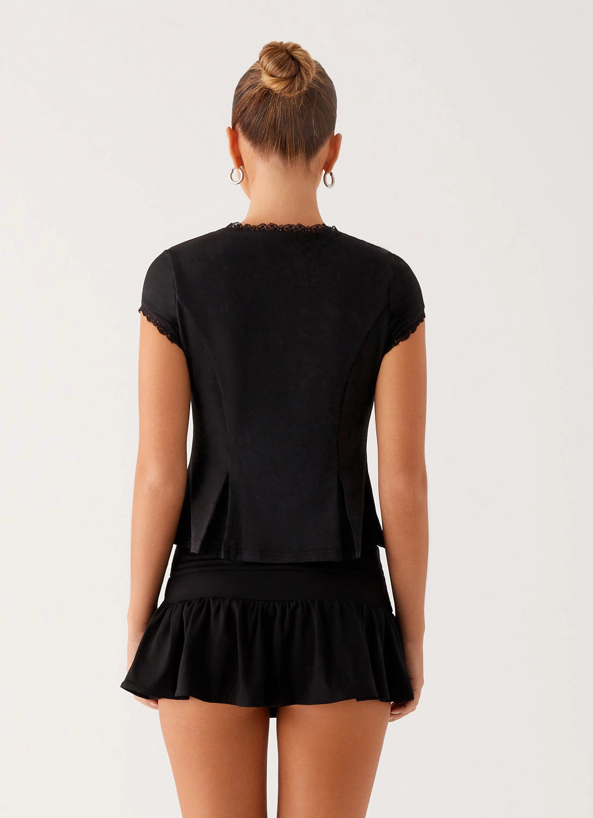 Summer Blouse Warm Hoodie Landon Button Up Top - Black