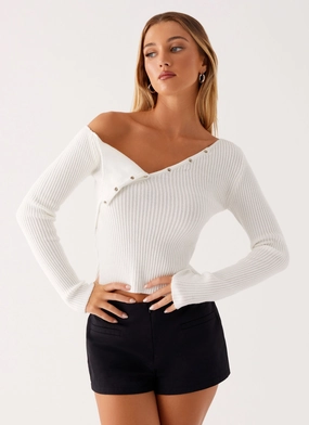 Ventilated Back Panels NonChafeCollarTech Waverly Knit Top - White