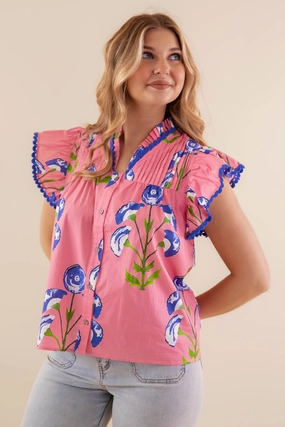 It's Been Done Blouse-Pink Relaxed Tee