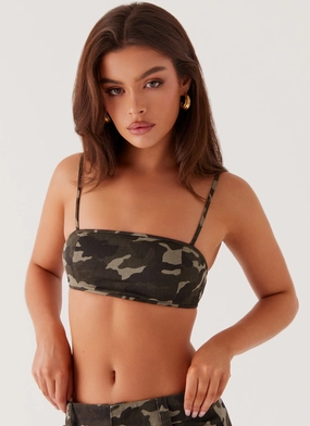 Underground Lust Crop Top - Camo Organic Cotton Blend BondedEdges