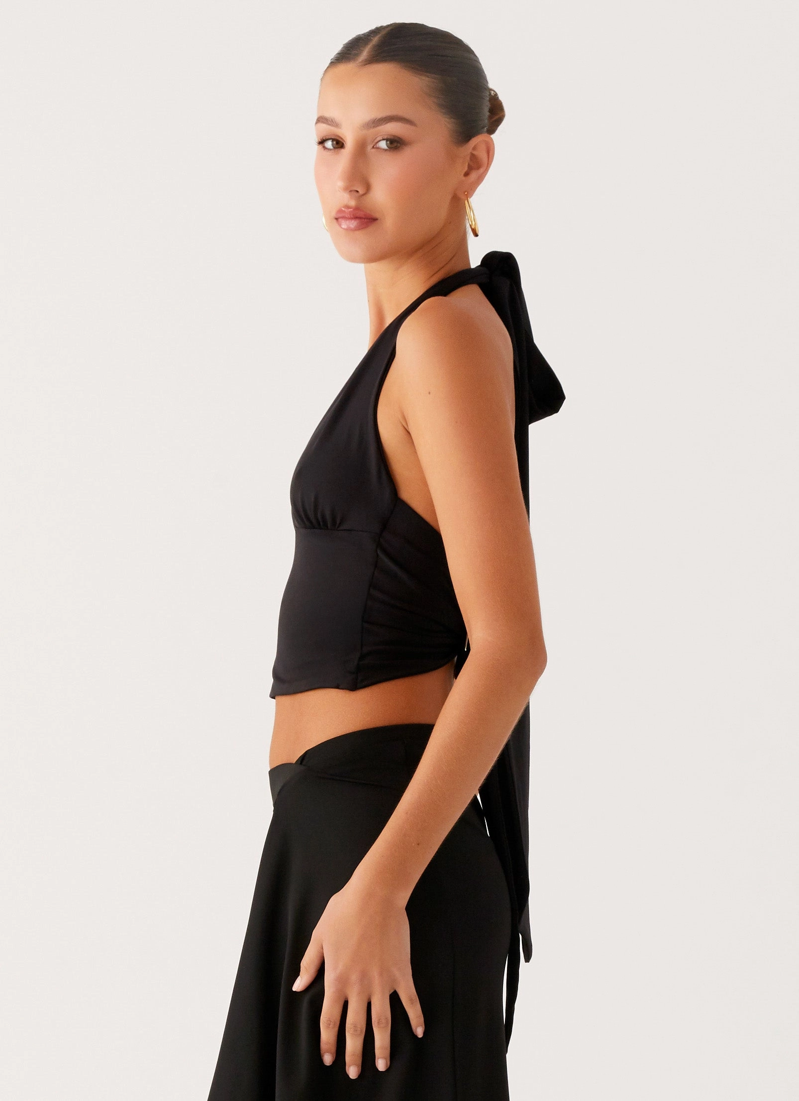 Fade Out Hardwear Halter Top - Black Reflective Accent Stripes