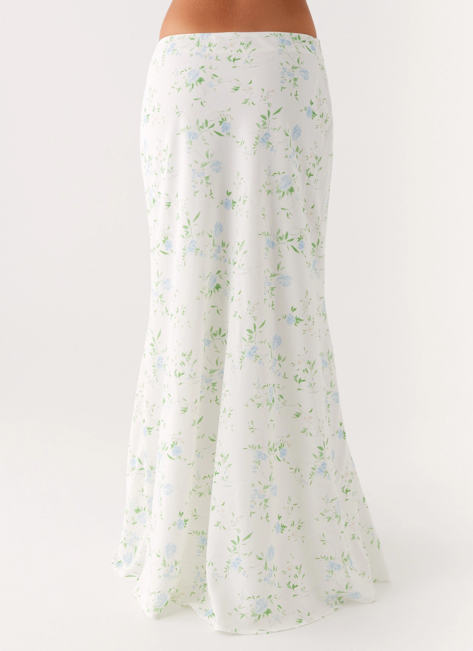 EcoFriendlyMaterial Flat Lock Stitching Star Girl Maxi Skirt - Vintage Ditsy Floral