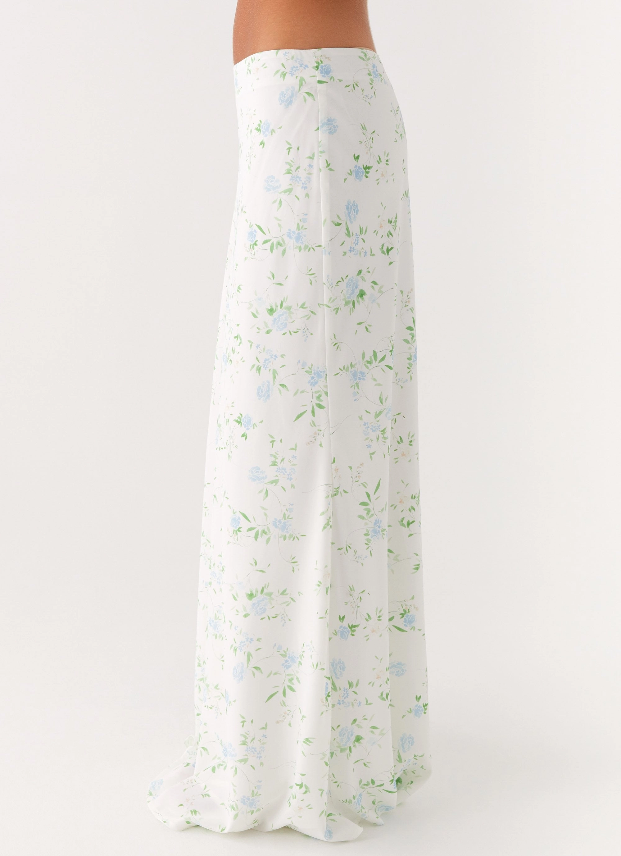Rugged Comfort Minimalist Waist Star Girl Maxi Skirt - Vintage Ditsy Floral