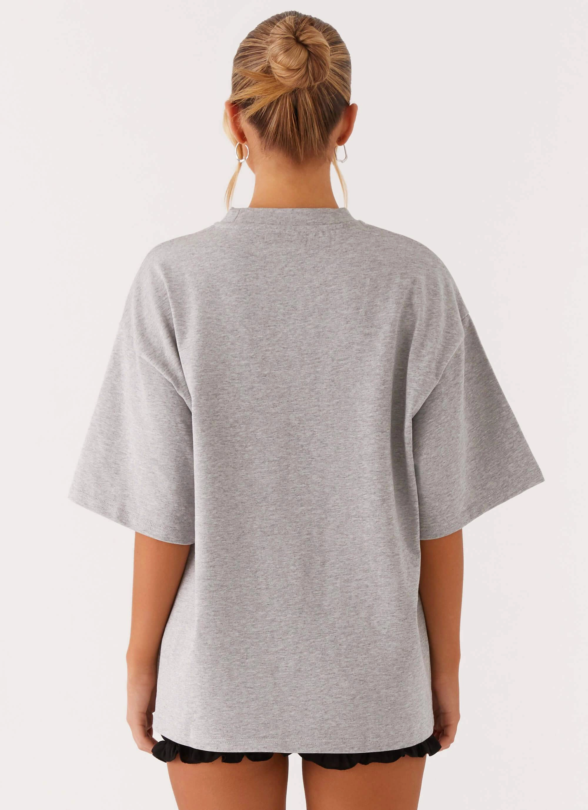 Signature Oversized Tee - Grey Ribbed Hem Finish