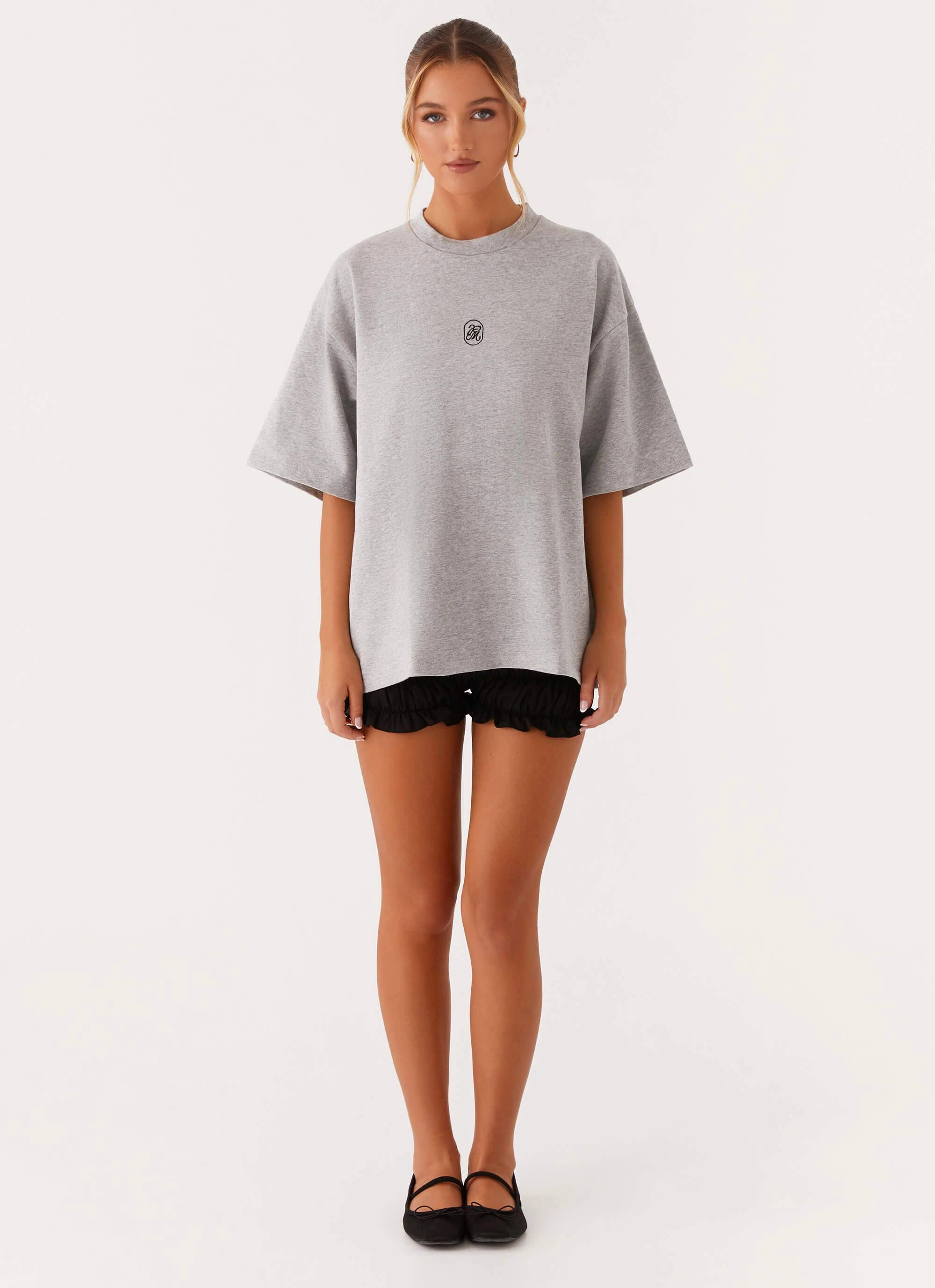 TaglessDesign Signature Oversized Tee - Grey