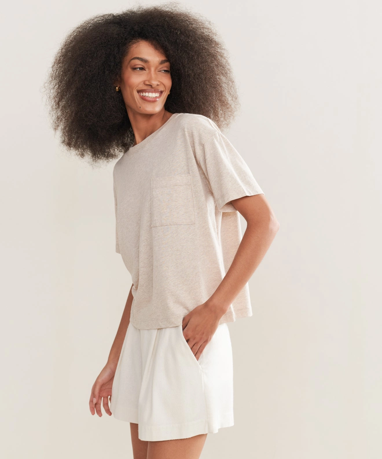 Non Chafing Side Seams Vintage Pocket Tee