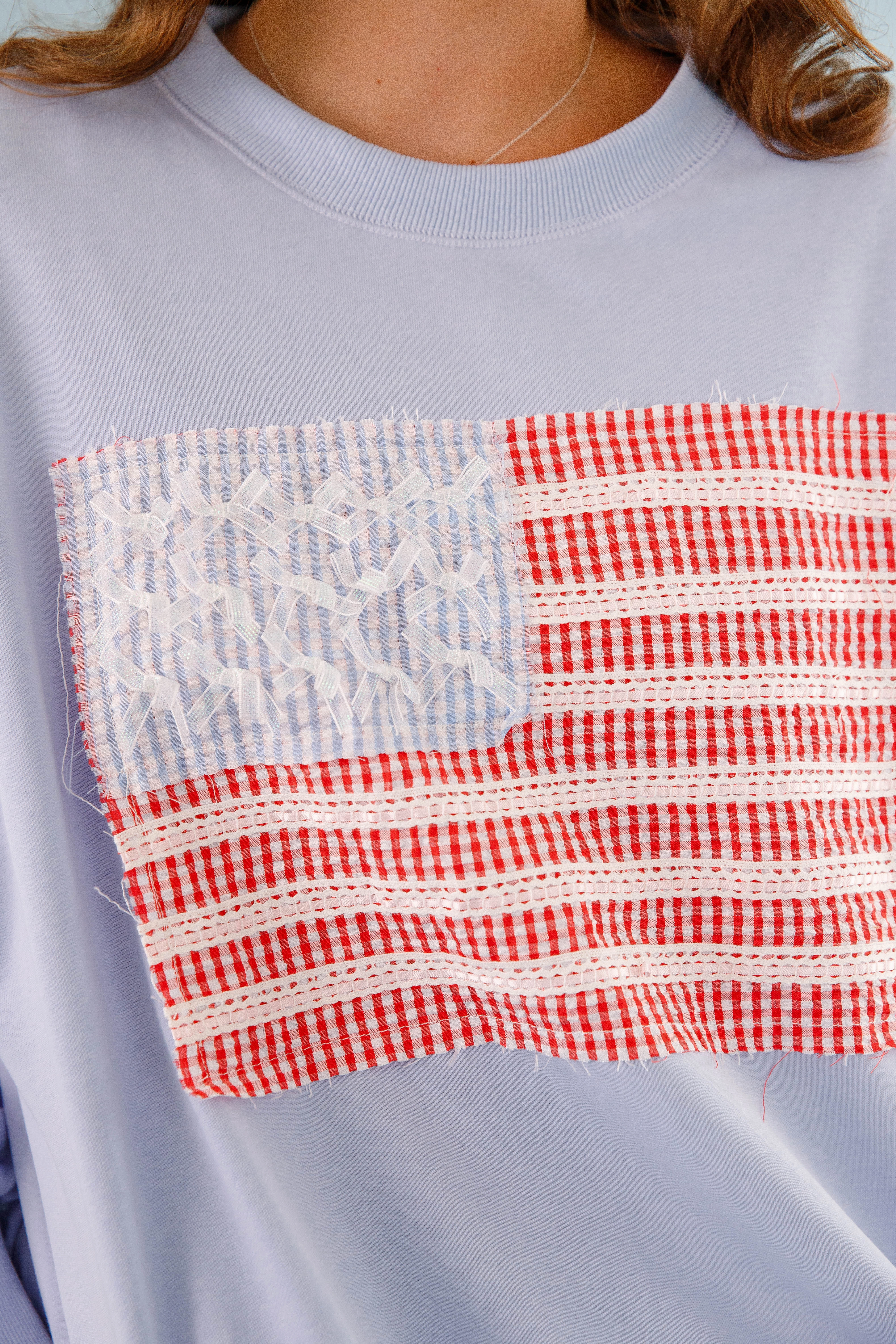 Comfortable clothing America's Sweetheart Pullover-Blue