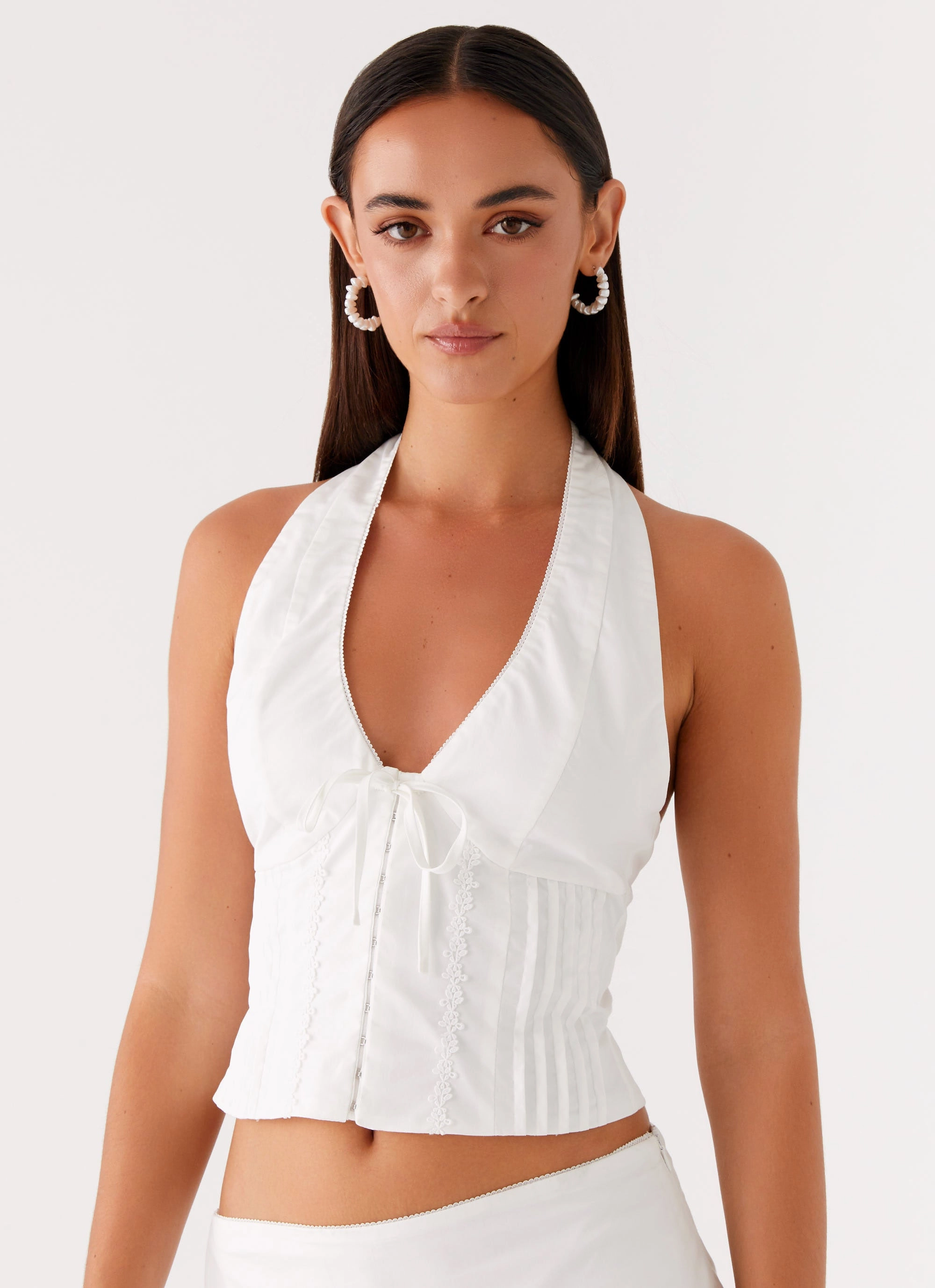 Mavis Halter Top - White Casual Style Comfy Style