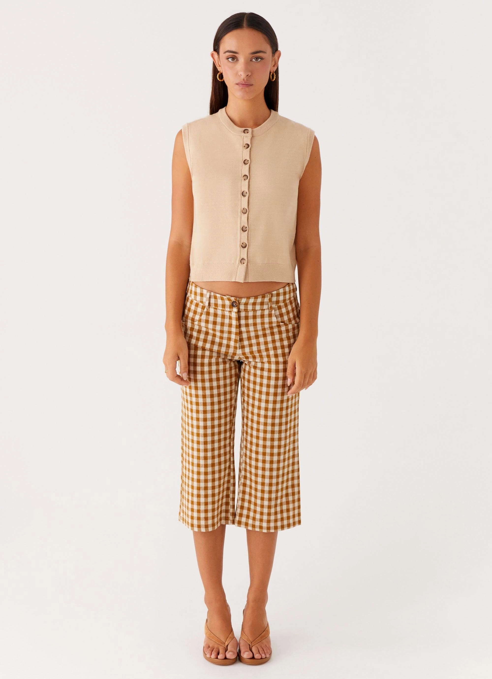 Mickey Knit Vest - Cream FrenchTerryTexture