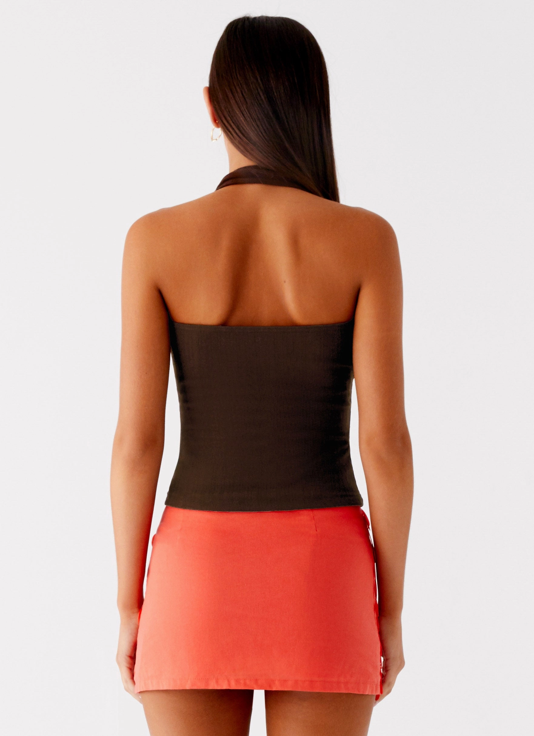 ZeroWastePattern Nera Halter Top - Chocolate