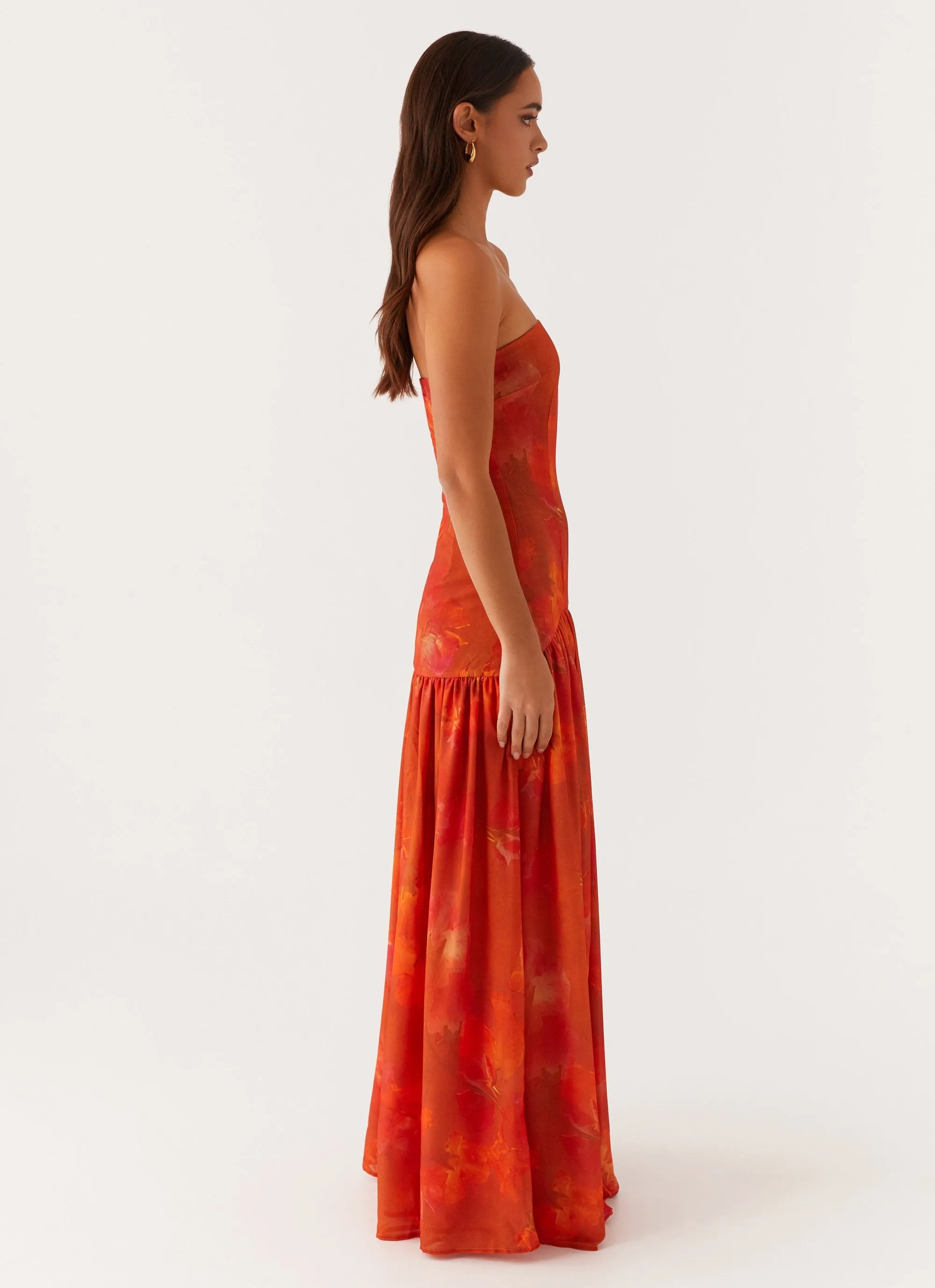 Classic structured dress Easy-to-style casual dress Eden Strapless Maxi Dress - Amber