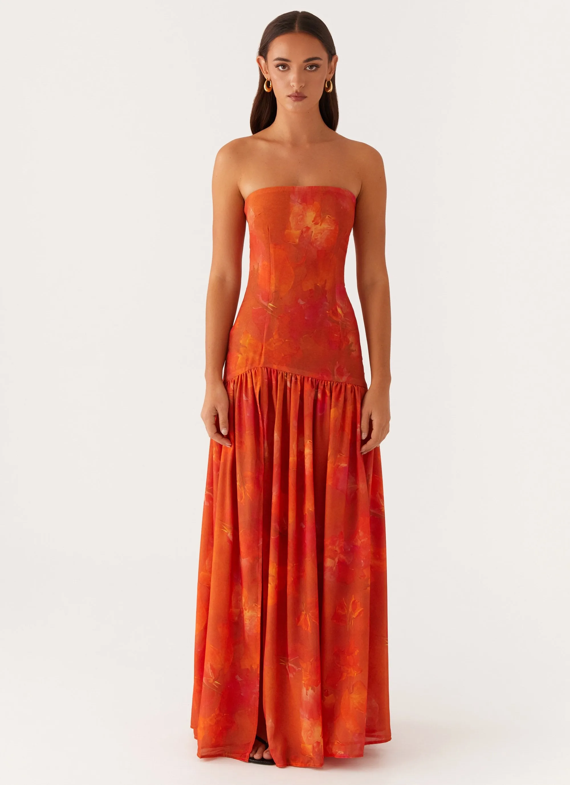 Eden Strapless Maxi Dress - Amber Dropped-Waist Emerging-Brand