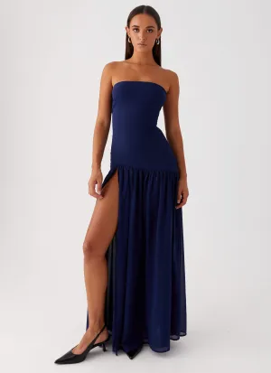Eden Strapless Maxi Dress - Navy Soft Touch Evening Event