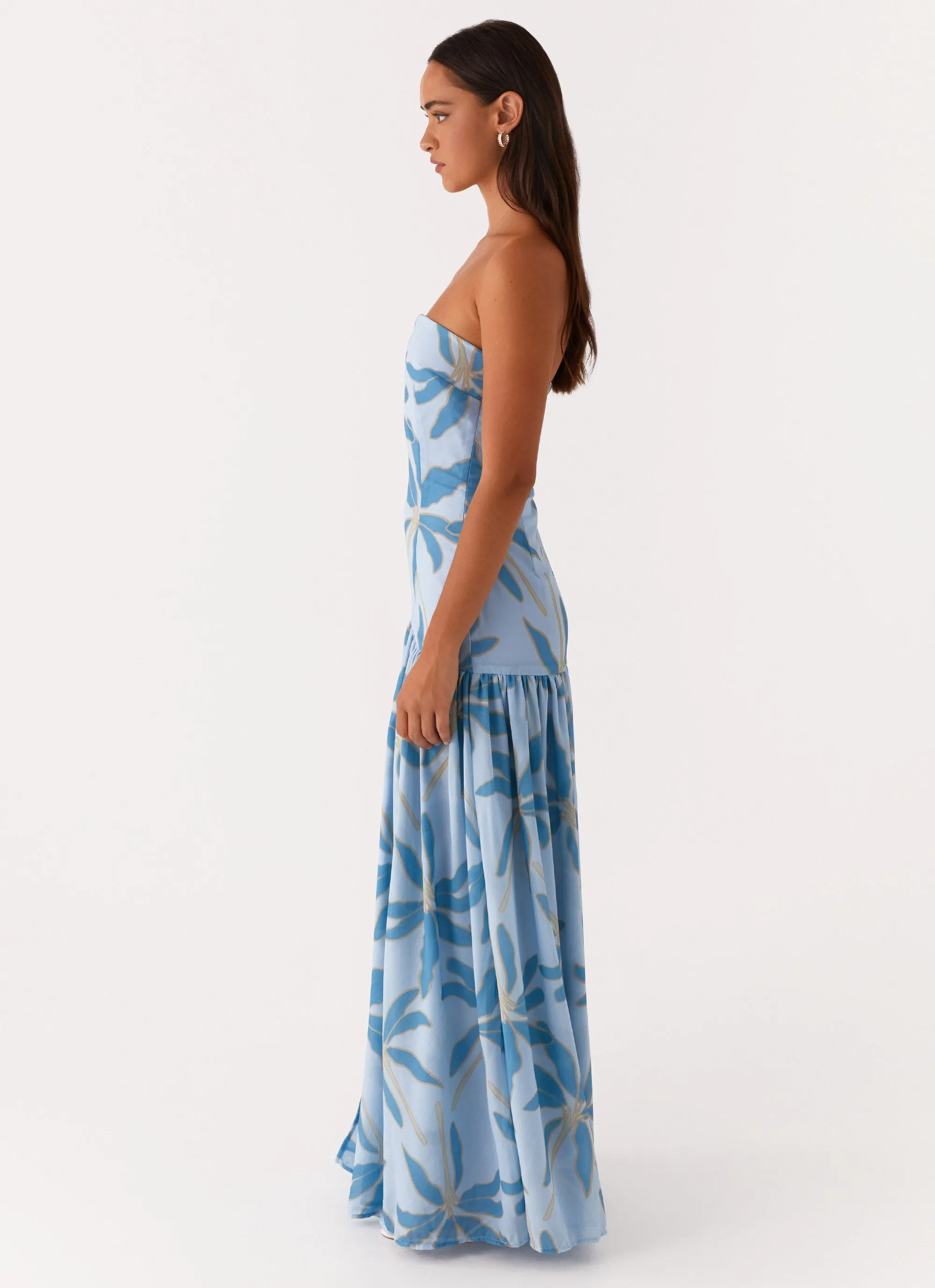 Eden Strapless Maxi Dress - Opulent Blue Soft and Chic