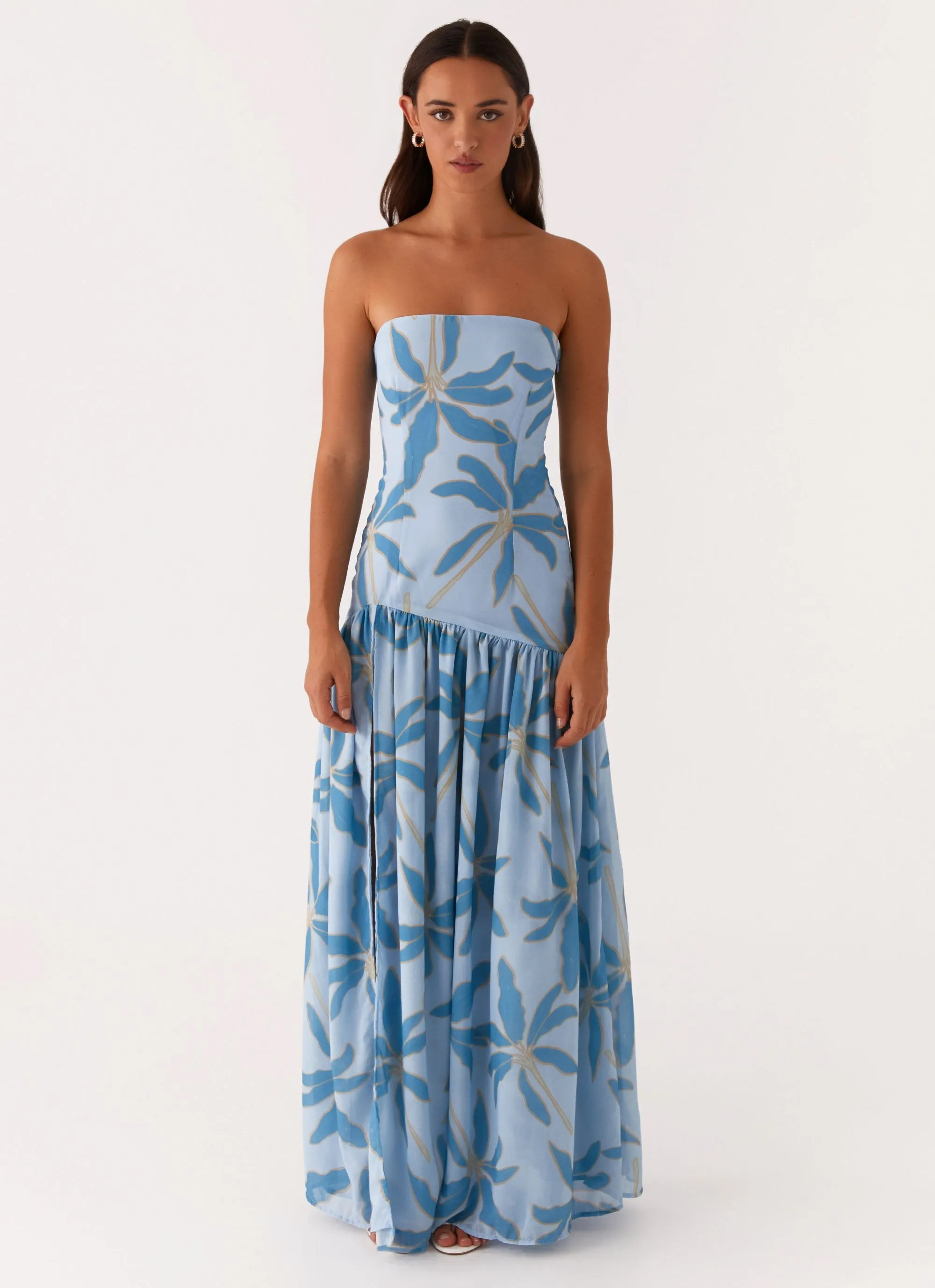 Adjustable-Straps Eden Strapless Maxi Dress - Opulent Blue