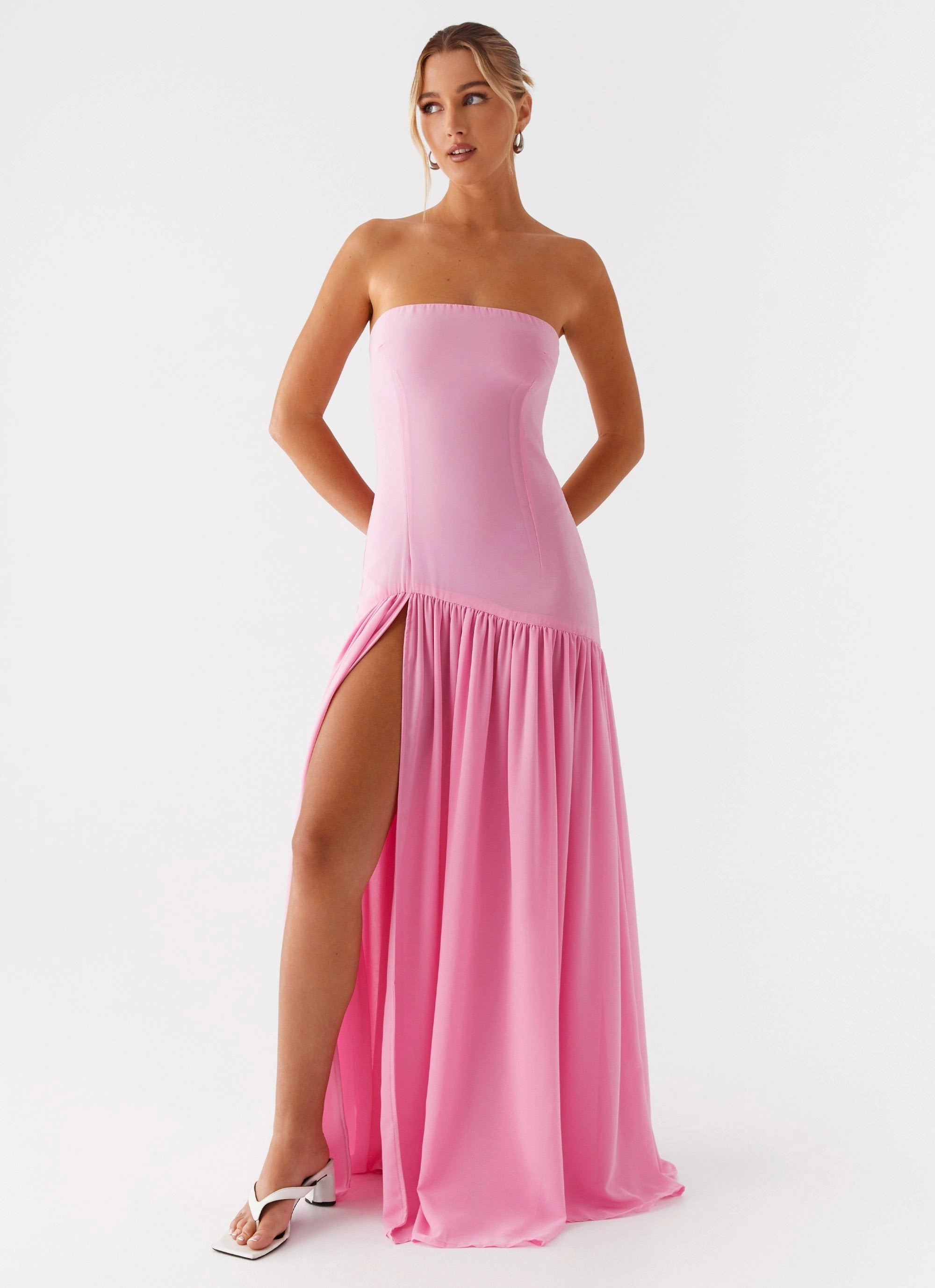 Eden Strapless Maxi Dress - Pink Night Mood Comfort Layer Wear