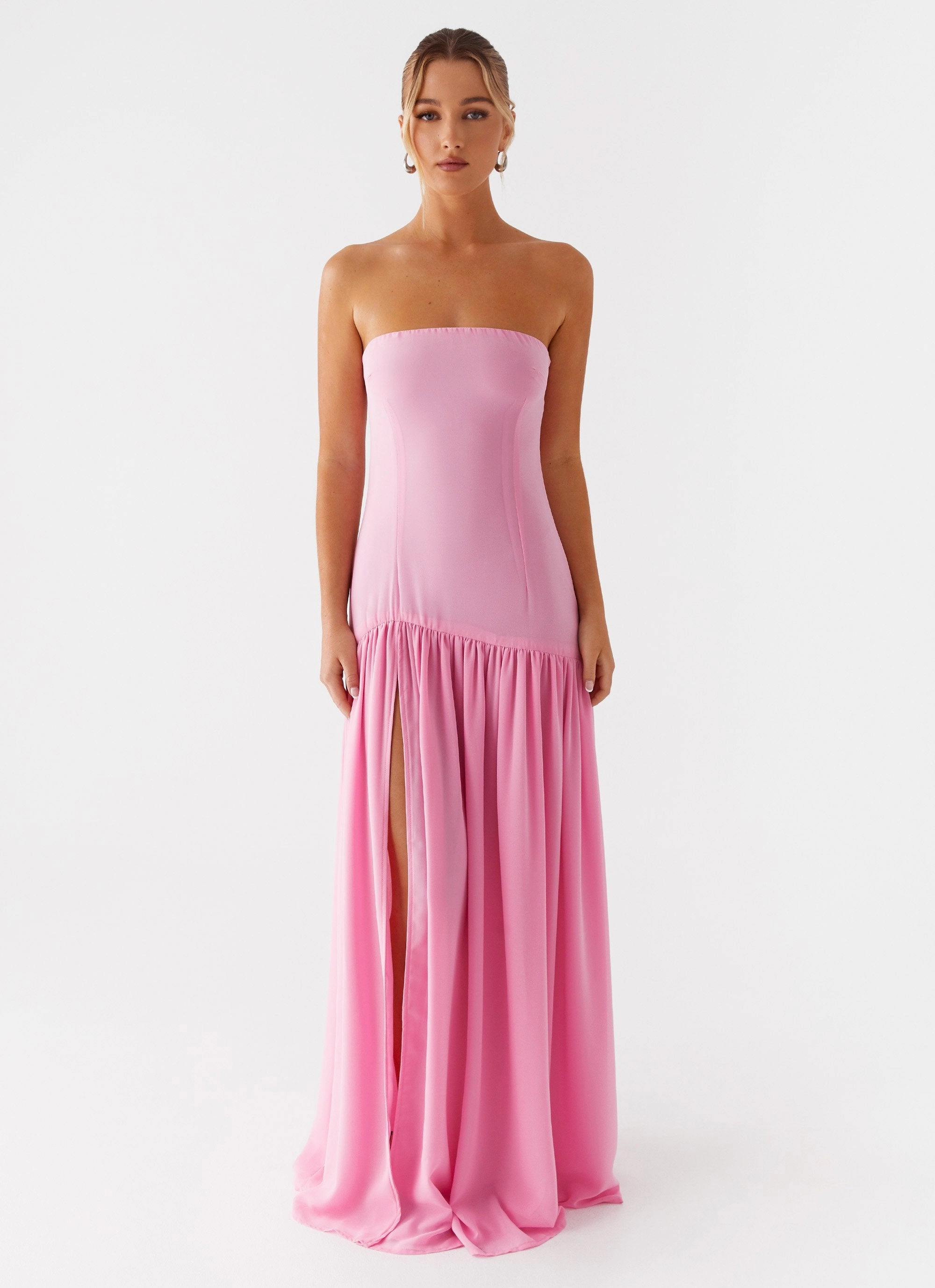 Natural Style Eden Strapless Maxi Dress - Pink