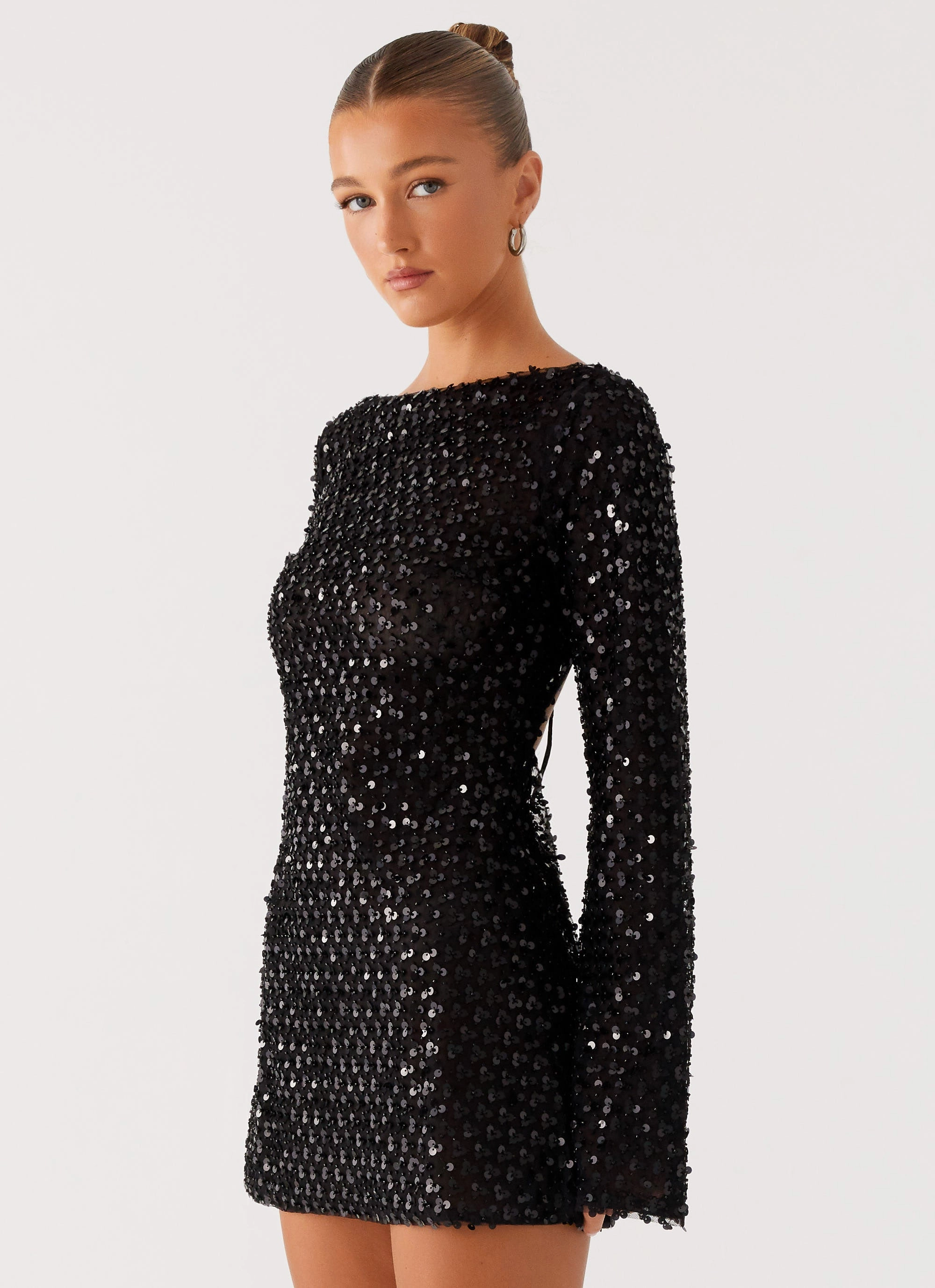 Edessa Sequin Mini Dress - Black Summer Ready