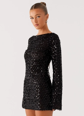 Edessa Sequin Mini Dress - Black Summer Ready