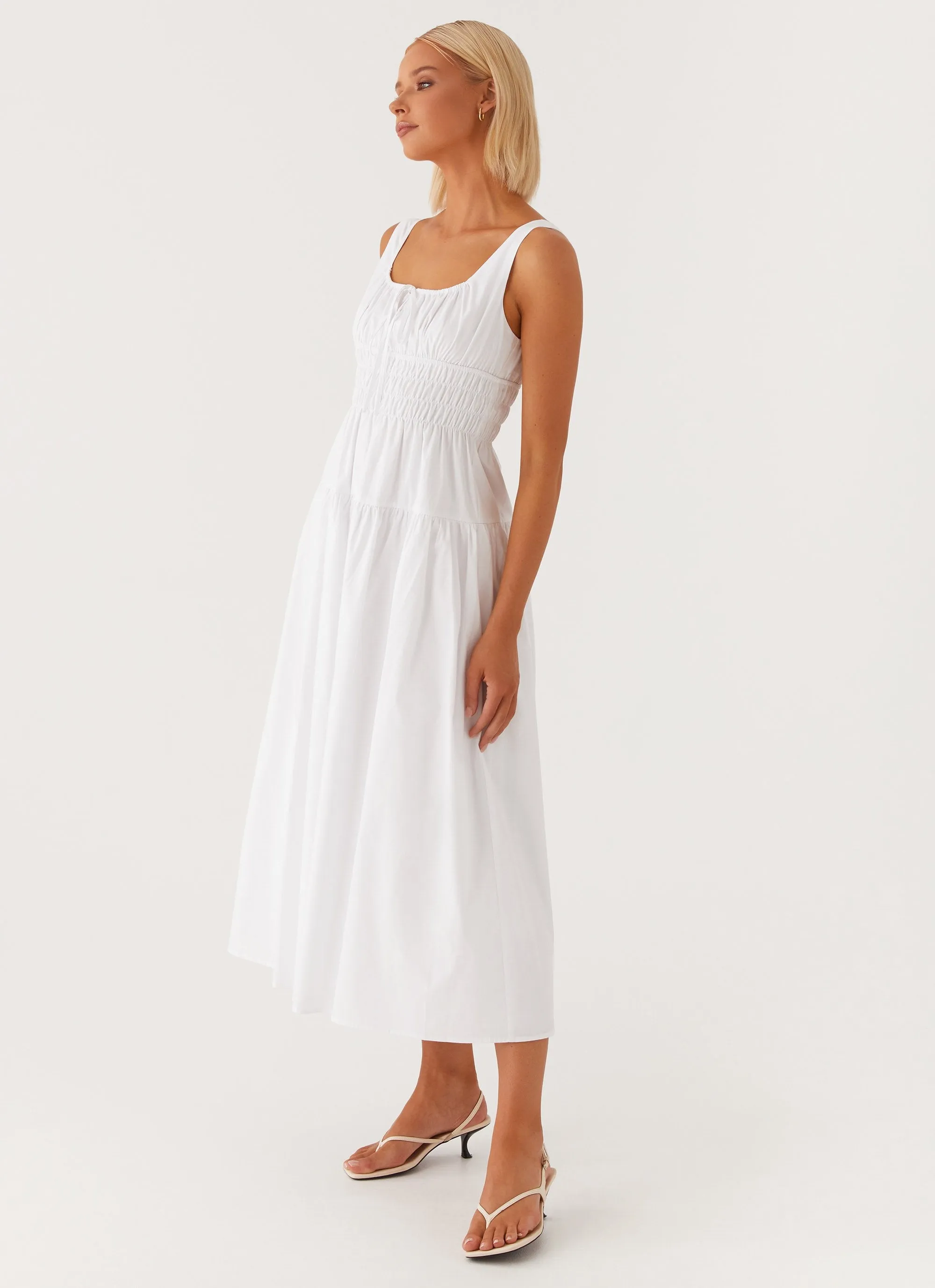 Fall Go Jacintha Midi Dress - White