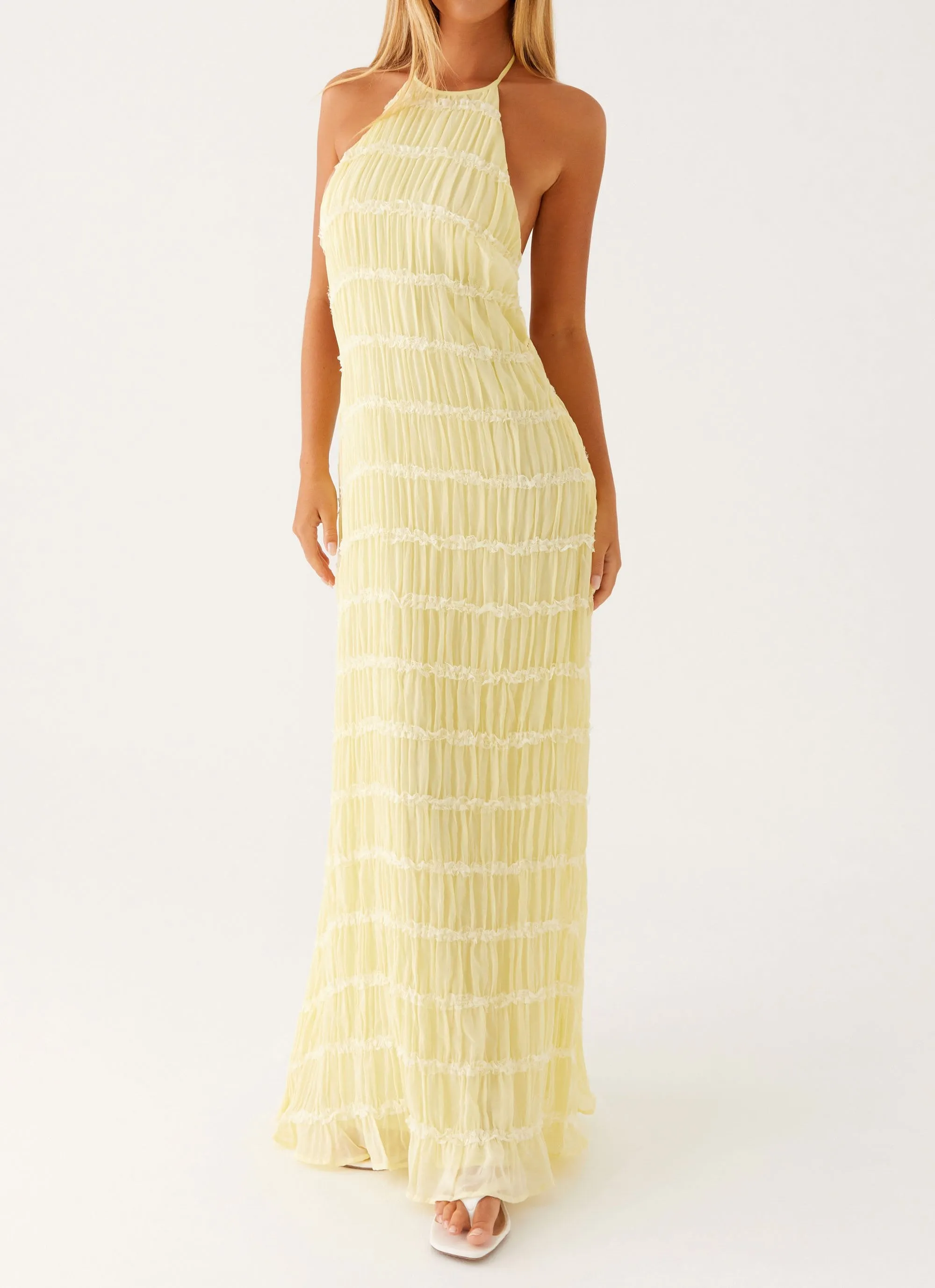 NonIrritatingLining Night Style Aullie Maxi Dress - Yellow