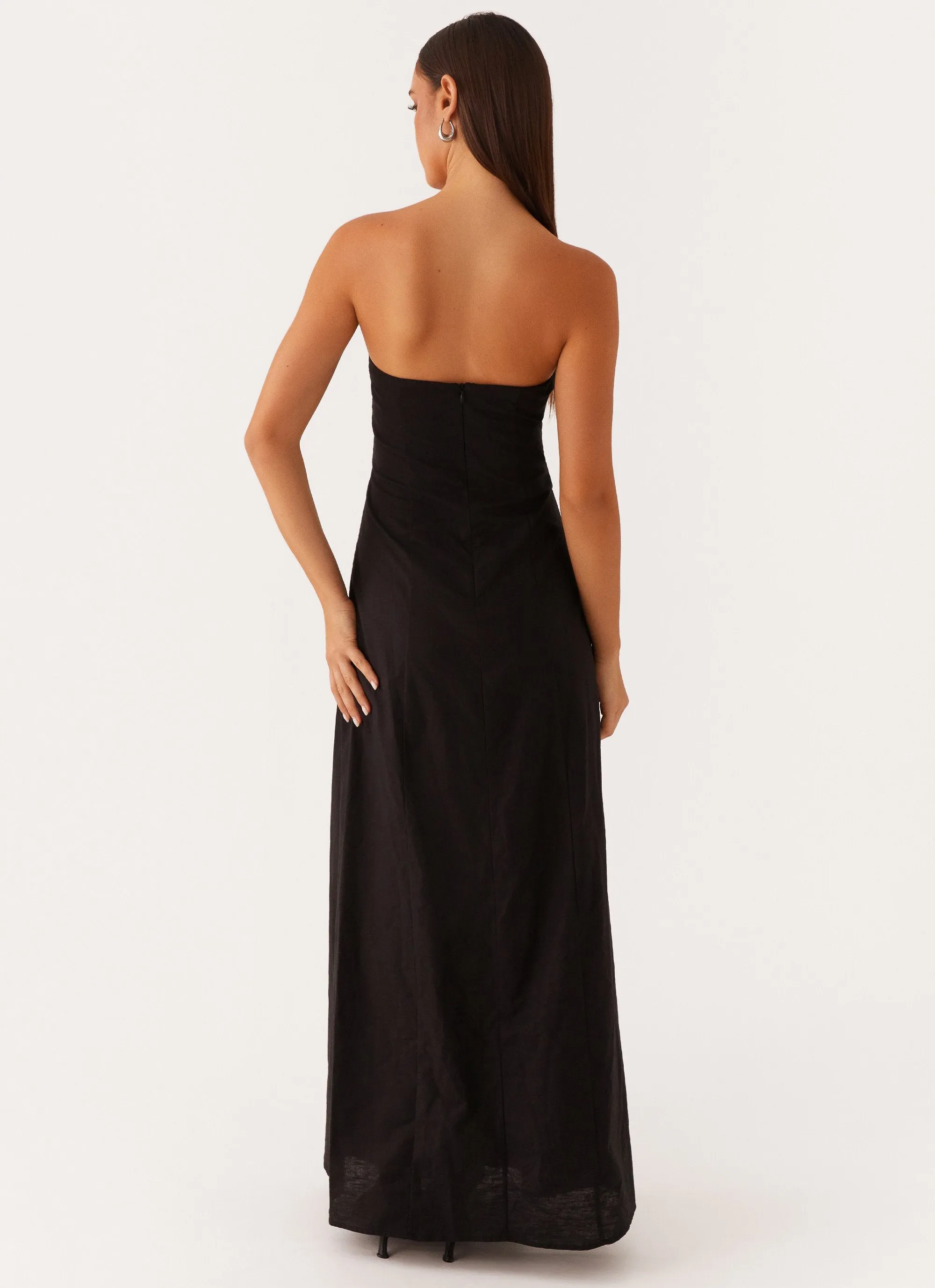 Beachwear Tayla Linen Maxi Dress - Black