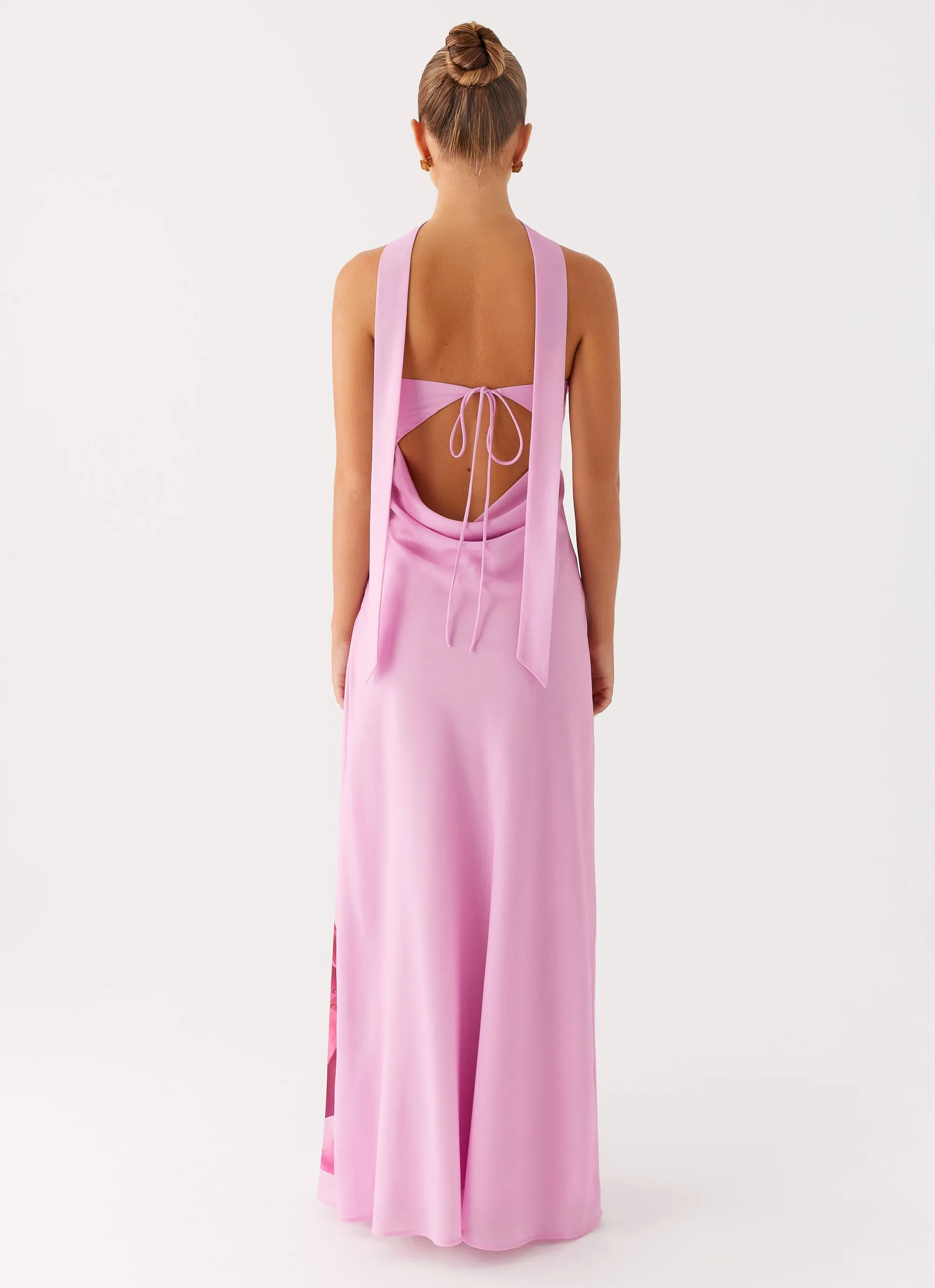 Flattering Comfort Wear Summer Mood Prim Maxi Dress - Pastel Pink