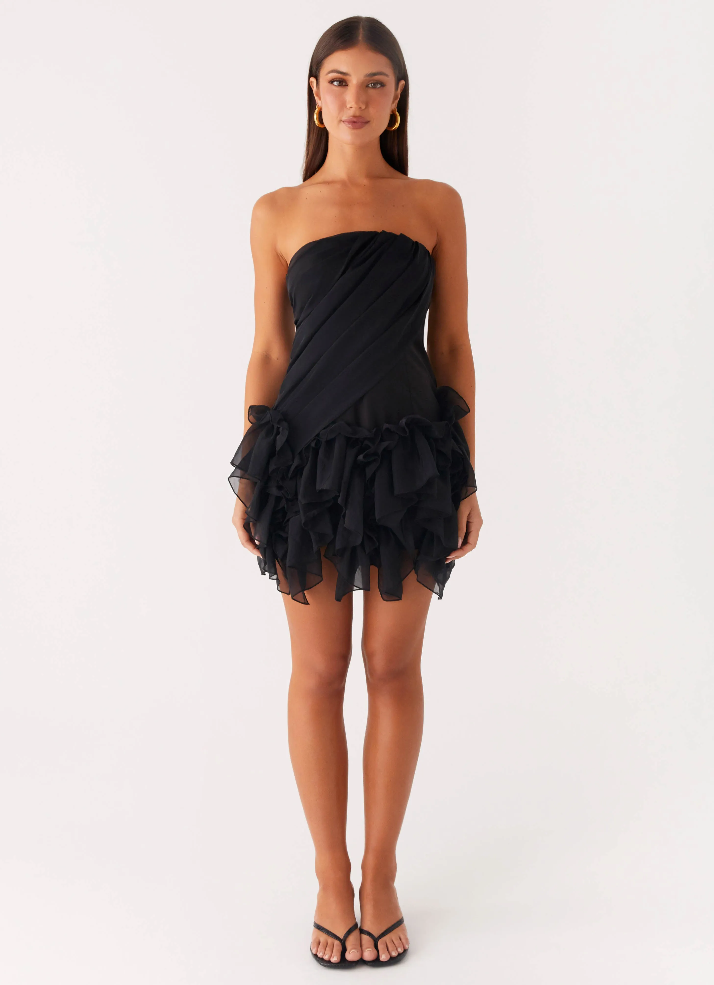 Light Wrap Arabian Nights Mini Dress - Black