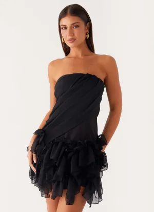 Arabian Nights Mini Dress - Black High-waisted evening piece Light material
