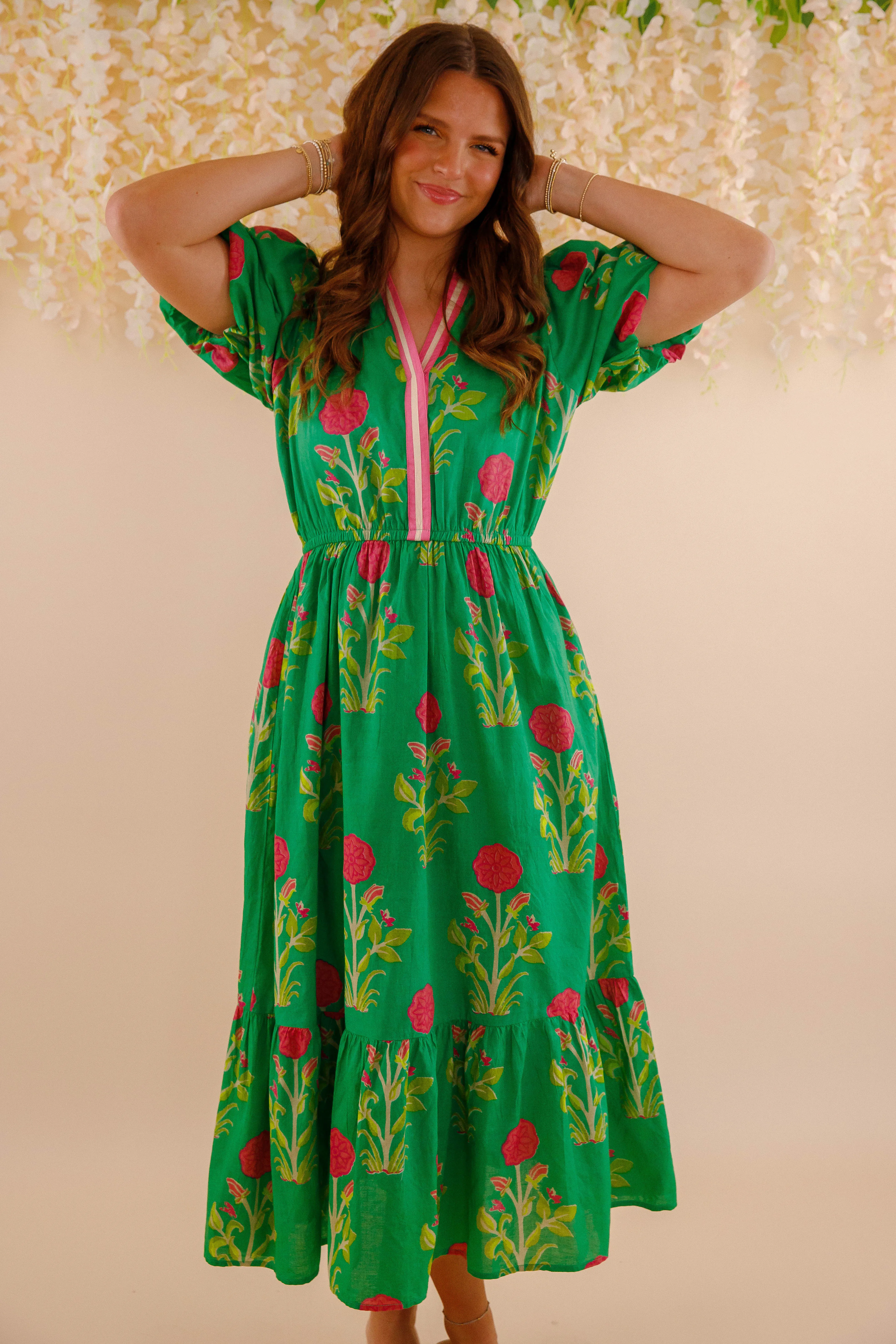 Refined Presence Bring Me Back To Life Midi Dress-Green