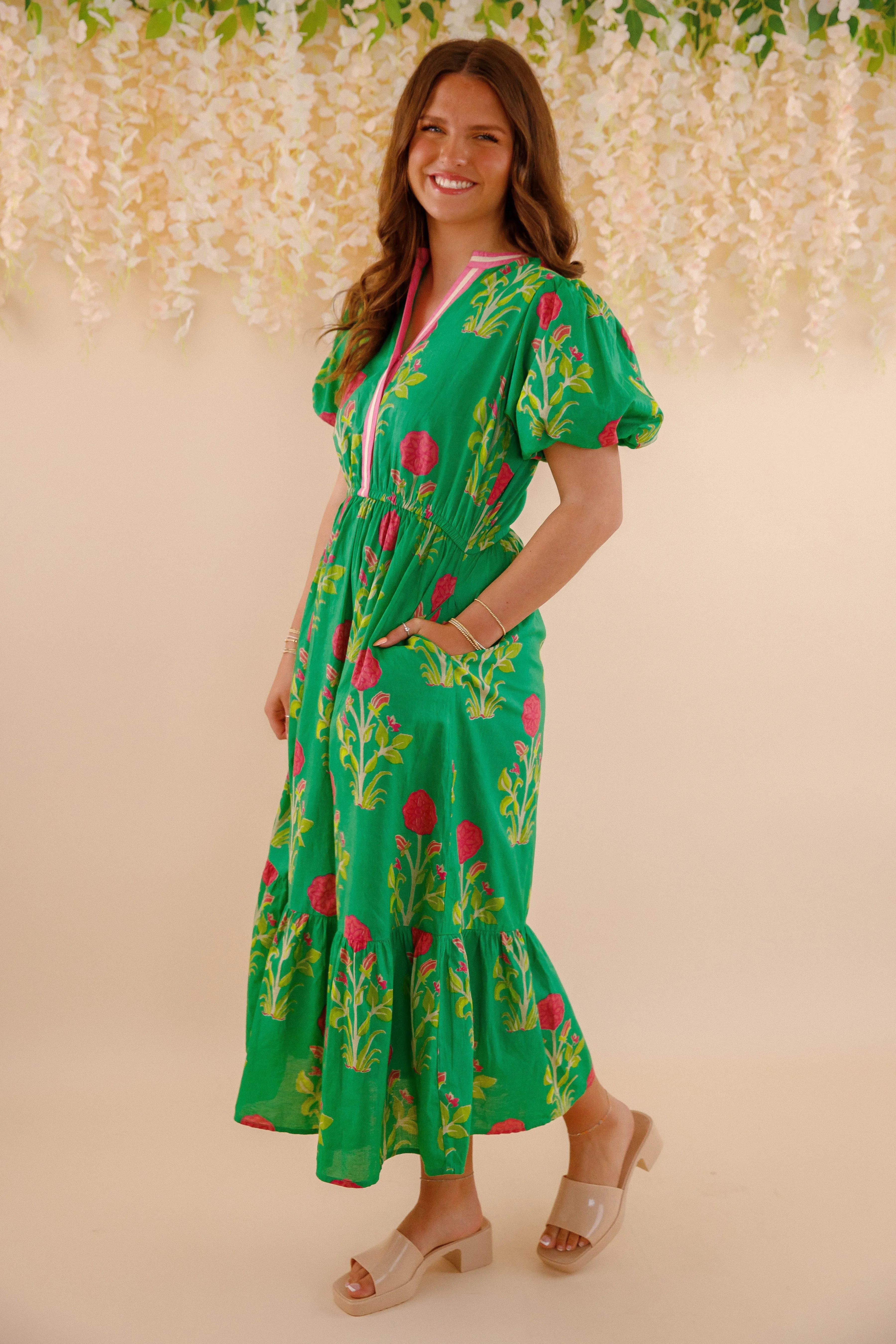 Feminine Charm Wedding Style Bring Me Back To Life Midi Dress-Green