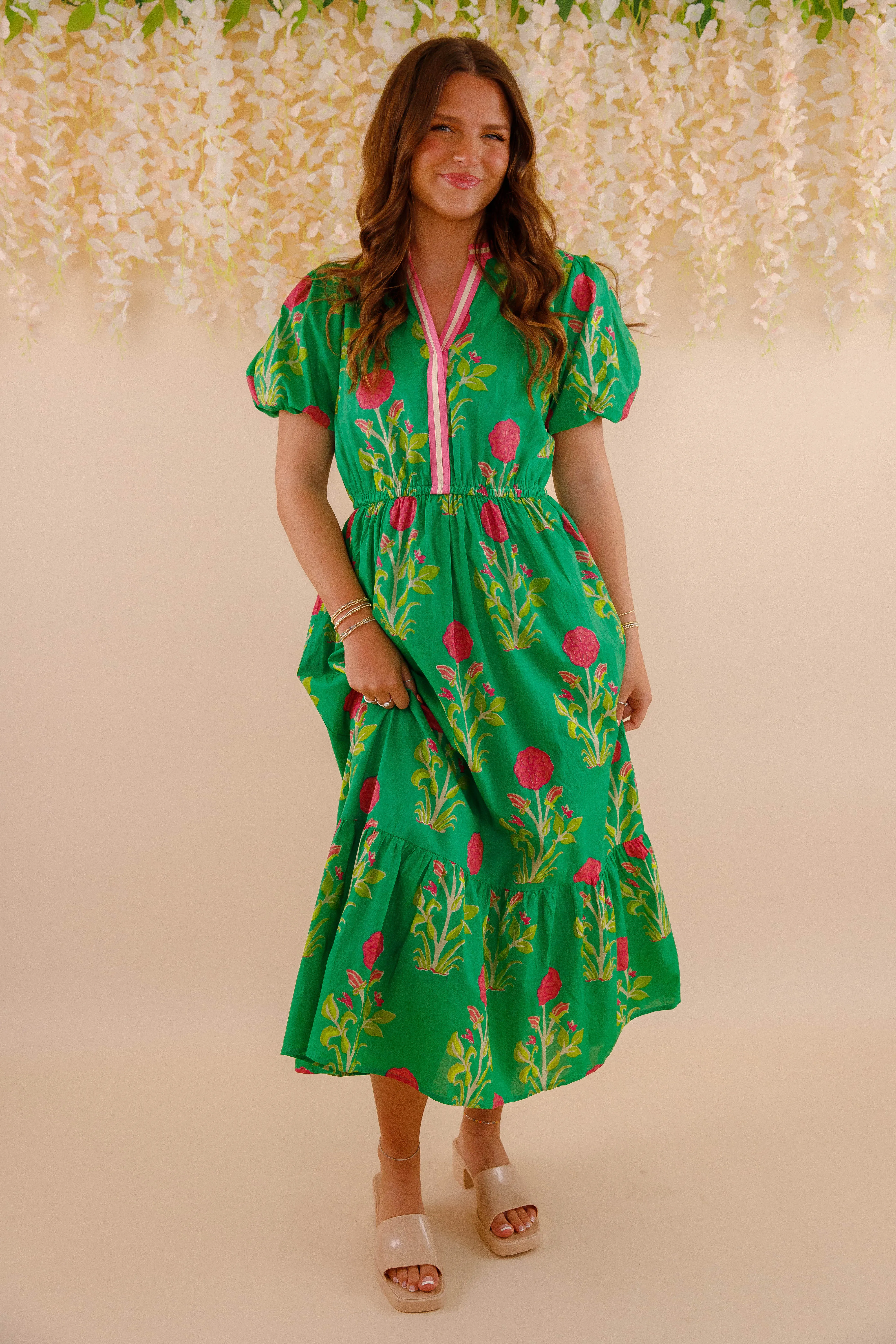 Bring Me Back To Life Midi Dress-Green Easy Comfort