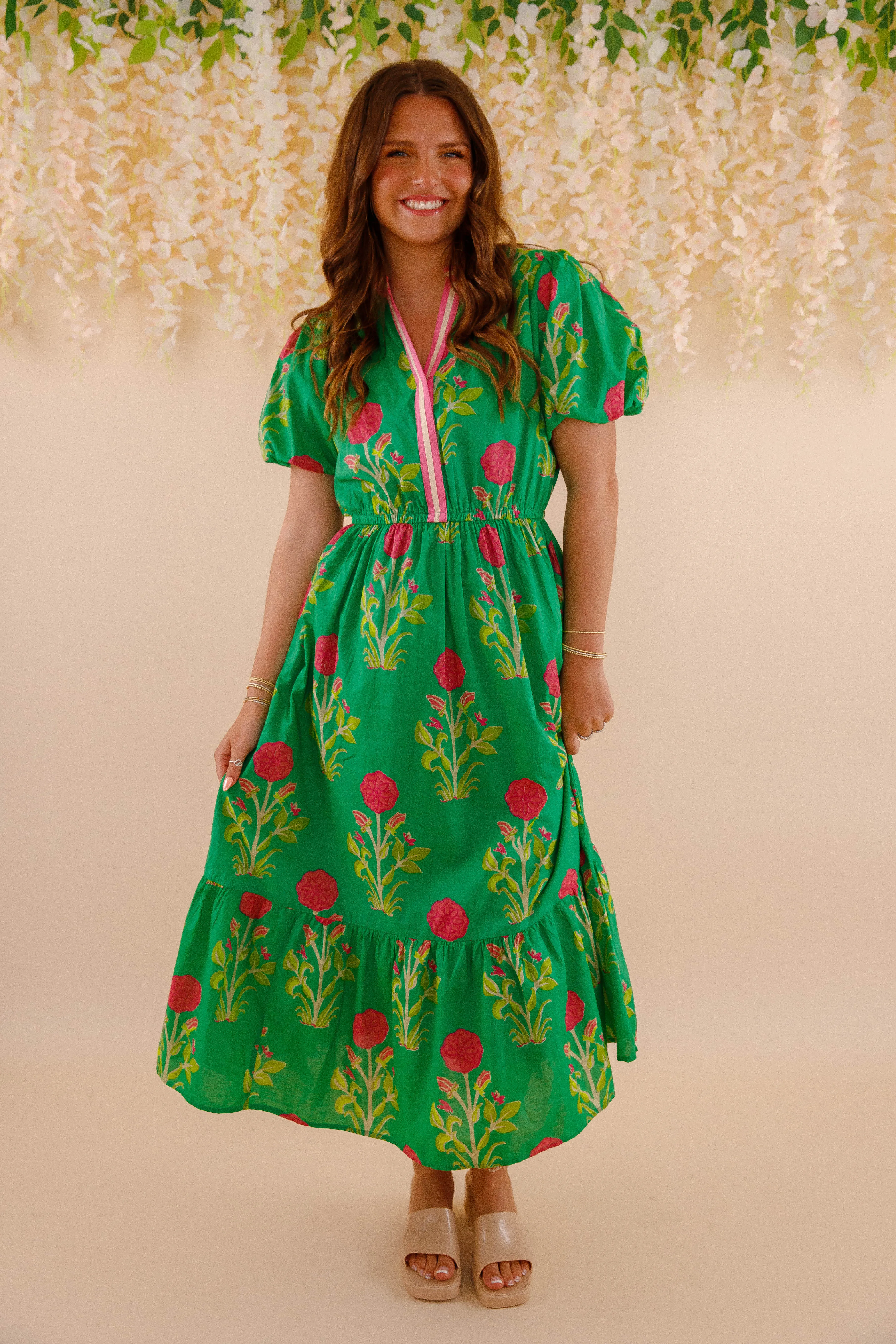 Bring Me Back To Life Midi Dress-Green Quick Outfit Flattering Wearable