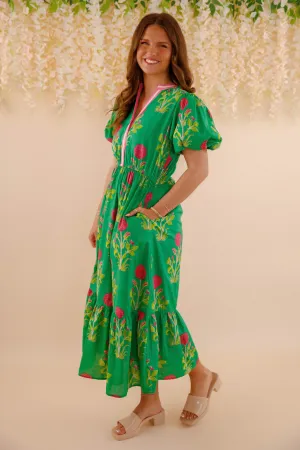 Feminine Charm Wedding Style Bring Me Back To Life Midi Dress-Green