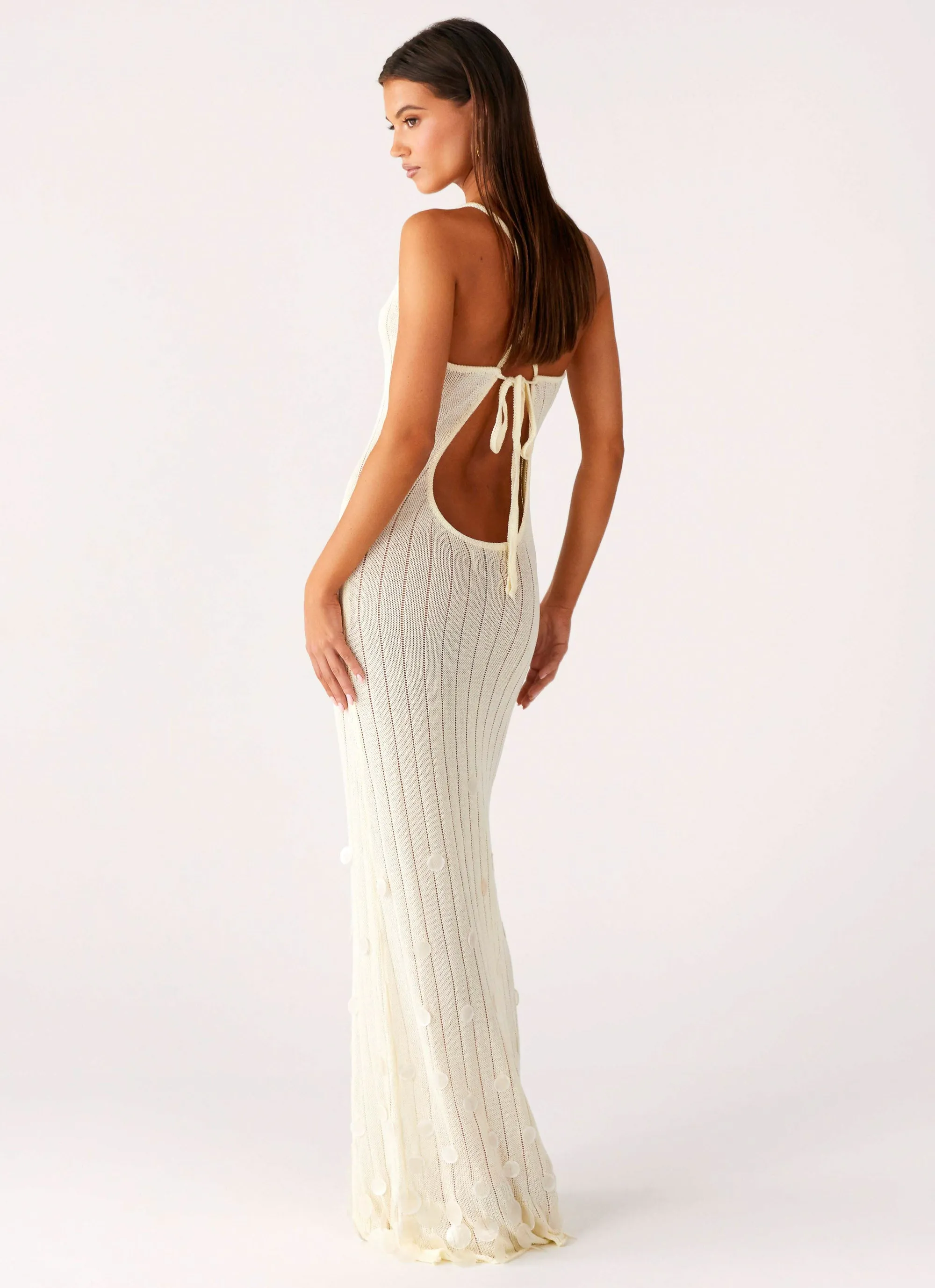 Contemporary Vibe Siren Song Crochet Maxi Dress - Ivory