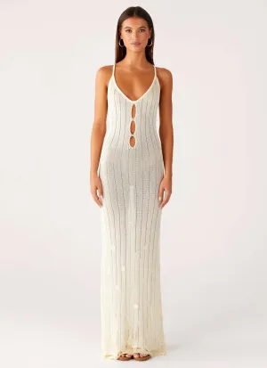Soft and Relaxed Siren Song Crochet Maxi Dress - Ivory
