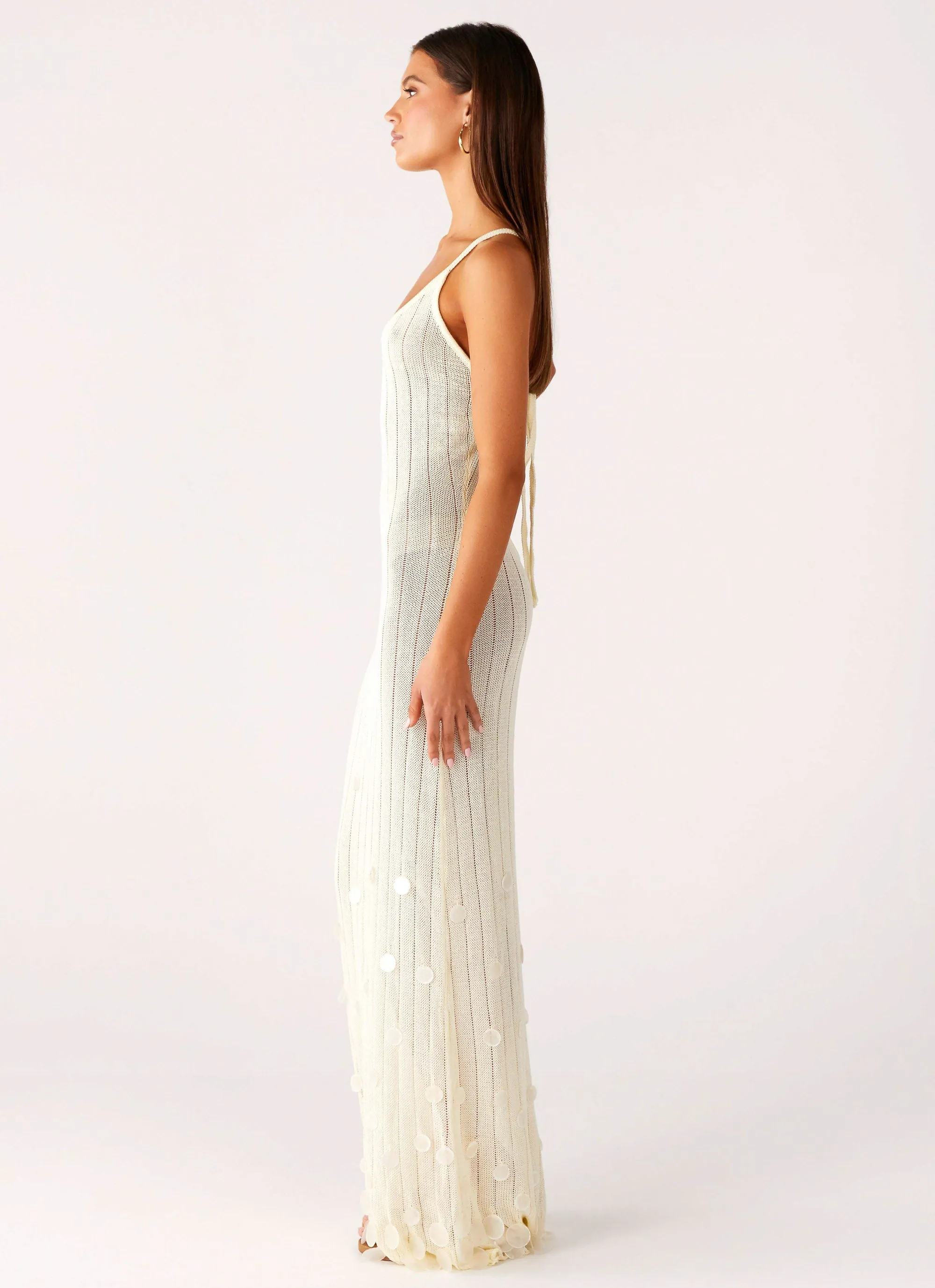 Siren Song Crochet Maxi Dress - Ivory Soft-touch