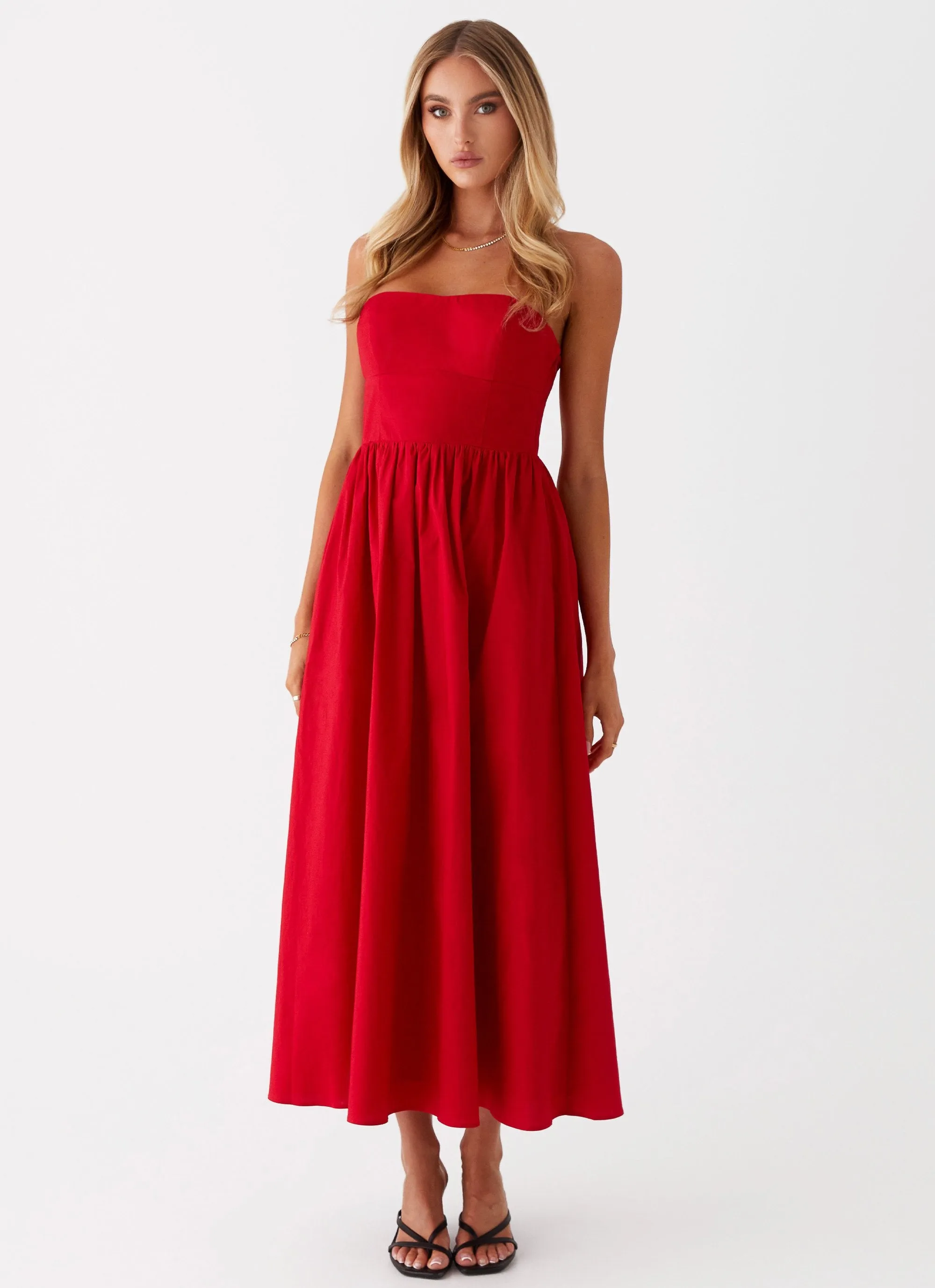 Smart Cut Love Me Later Midi Dress - Red