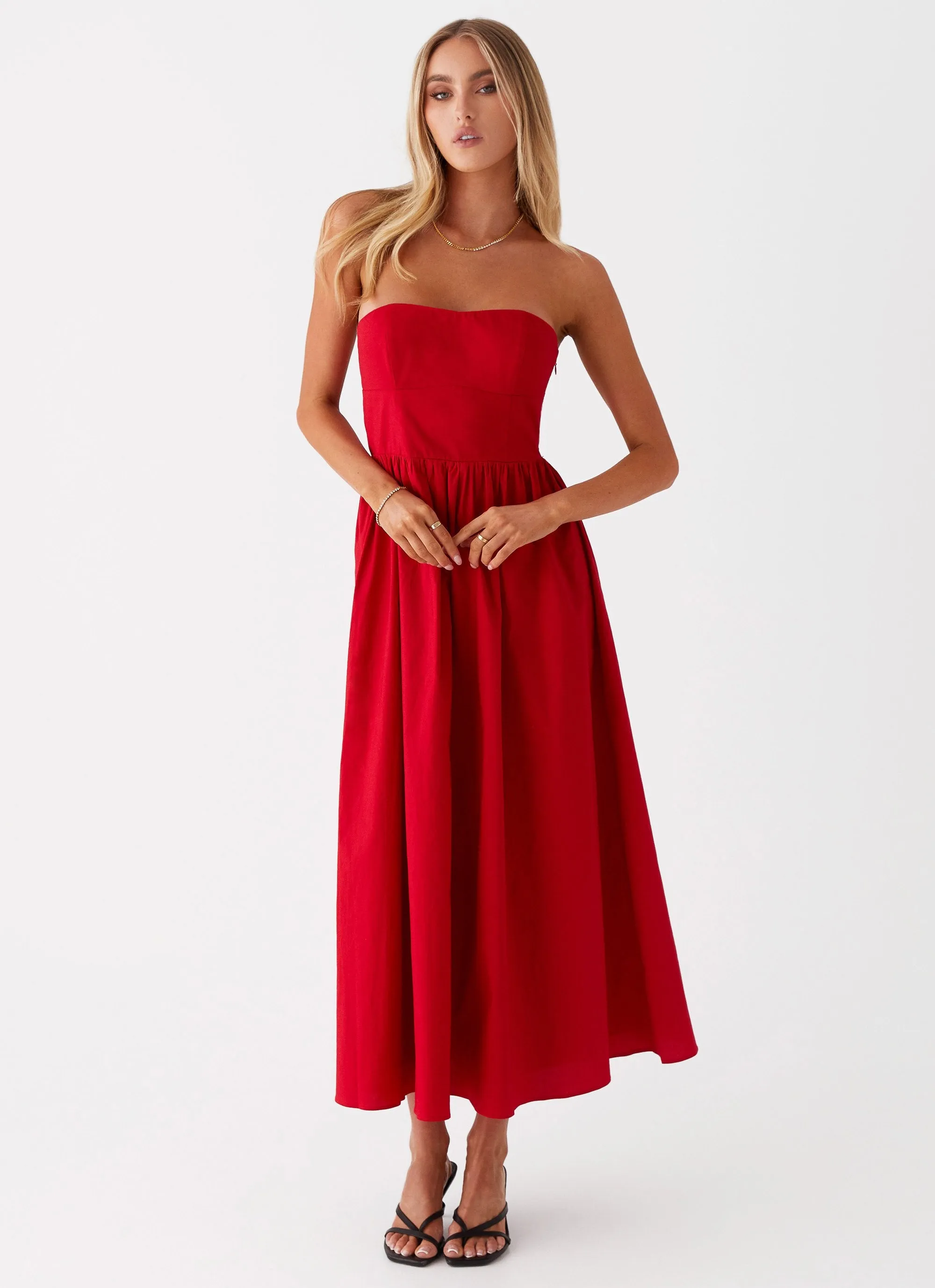 Love Me Later Midi Dress - Red Limited-Edition