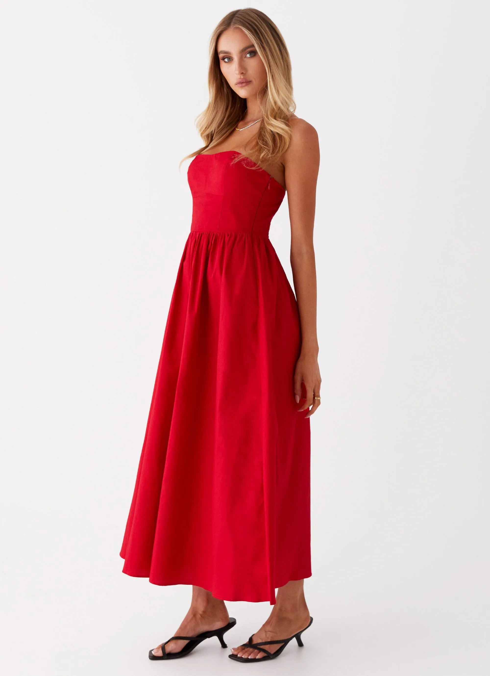 Elegant Look Love Me Later Midi Dress - Red