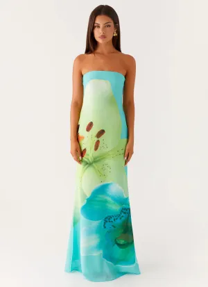 Darcy Maxi Dress - Turquoise Floral UVProtectiveLayer