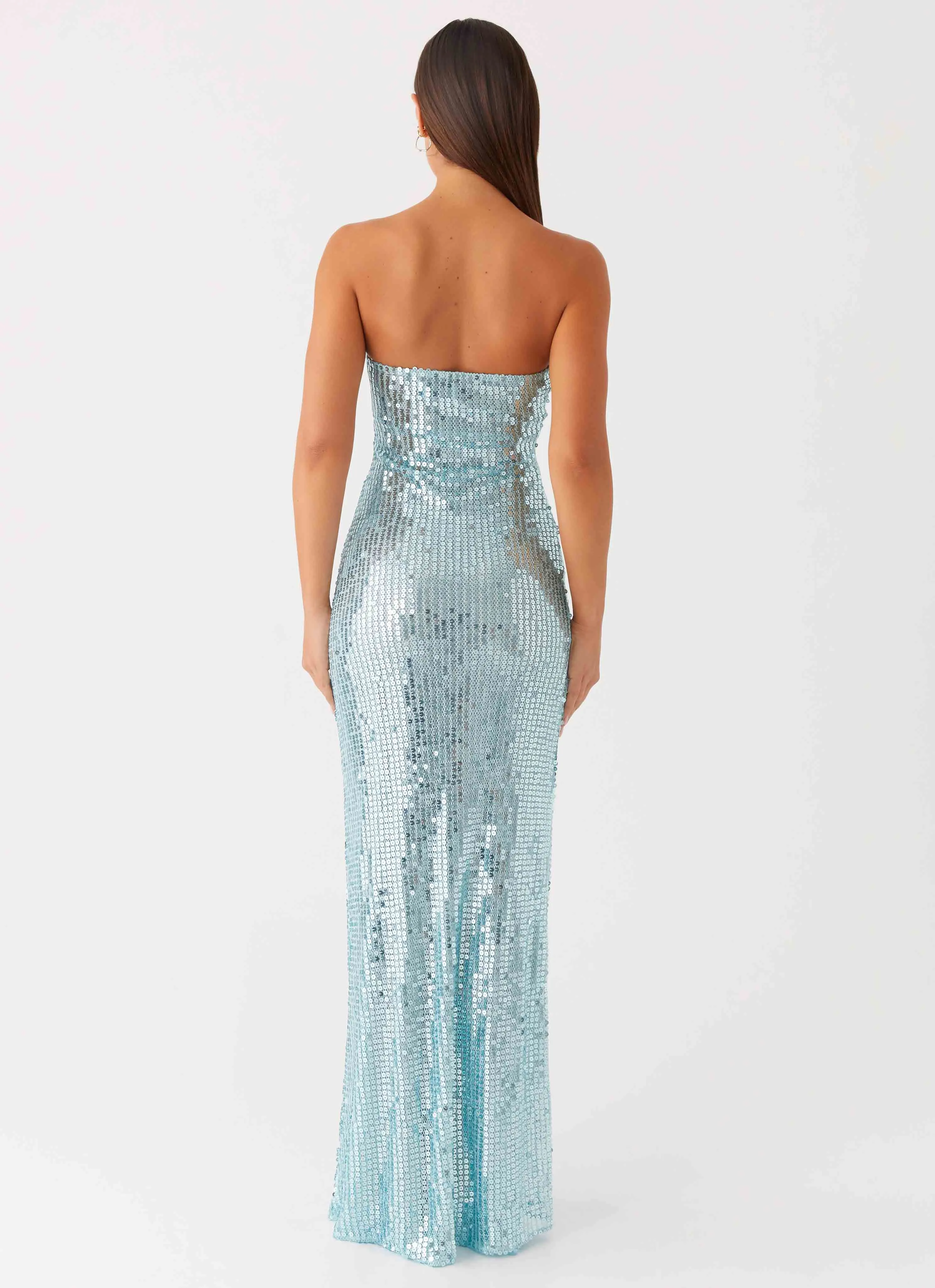 Polished Form Lyric Sequin Maxi Dress - Turquoise