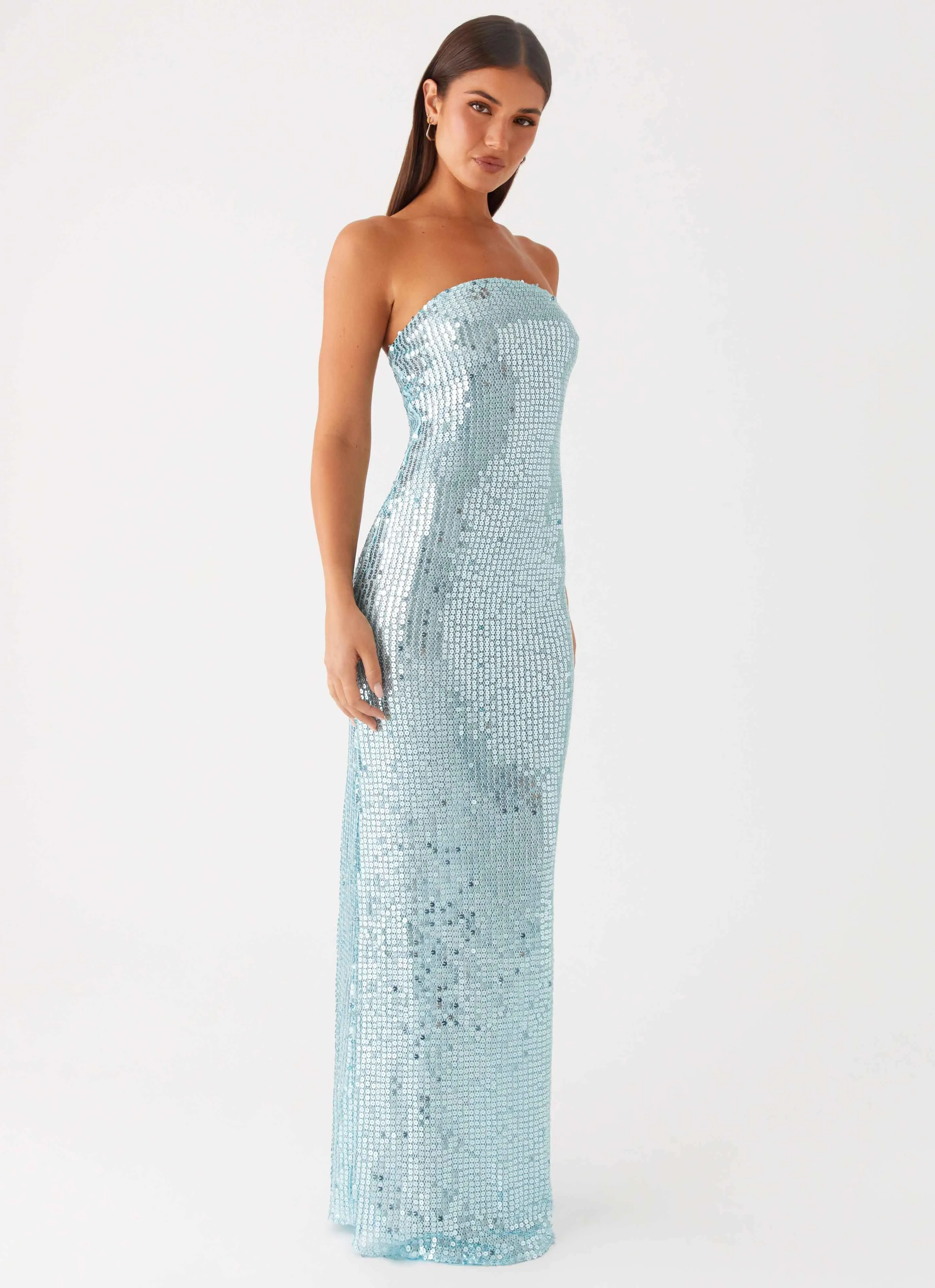 Lyric Sequin Maxi Dress - Turquoise Vibrant Spirit Baby-Shower