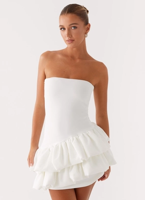 Marie Mini Dress - White Modern Design Loose Flow