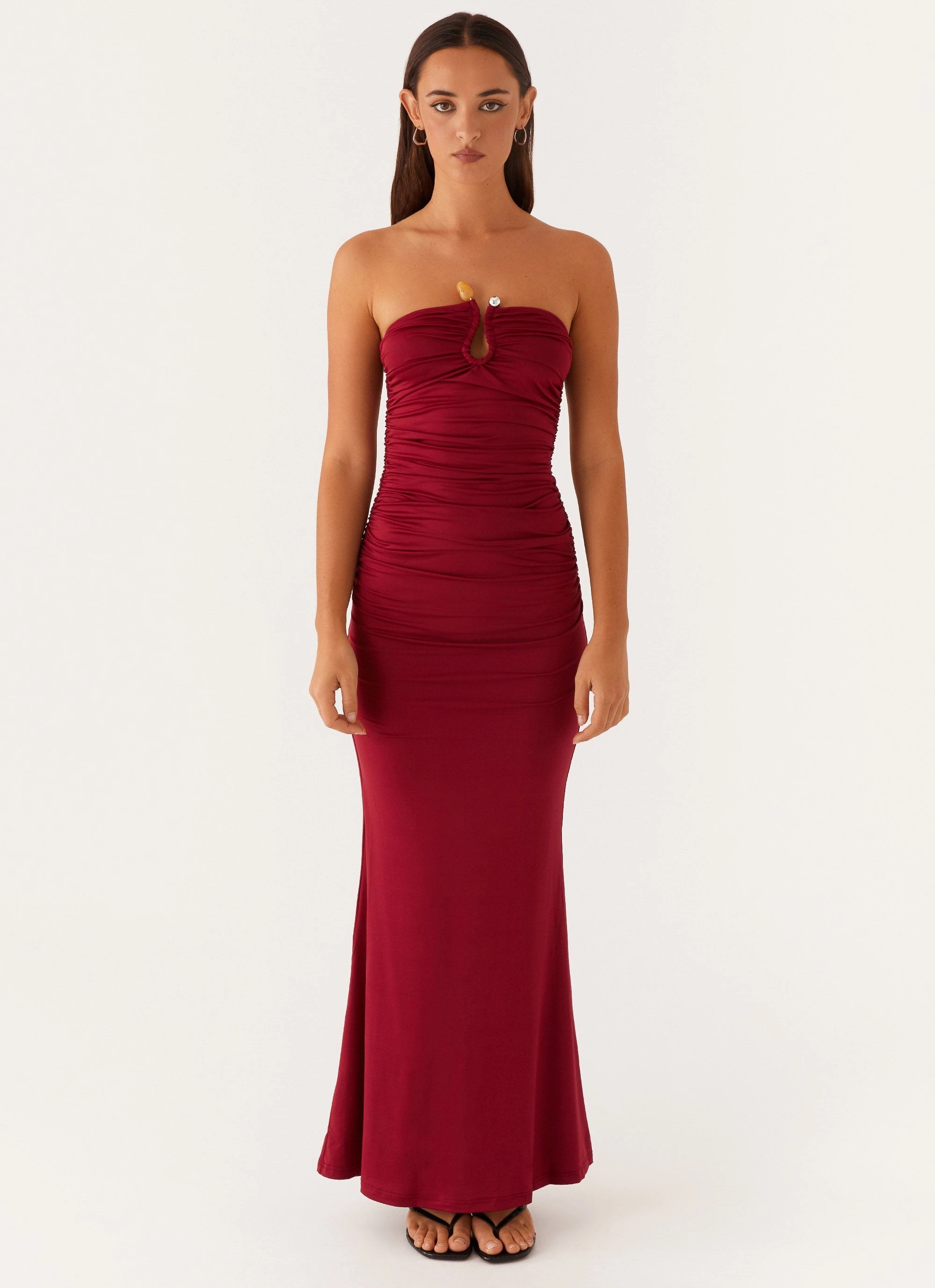 Rudy Maxi Dress - Maroon Smooth Design Soft Vibes