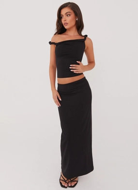 Solace Soul Maxi Skirt - Black Hidden Pocket System