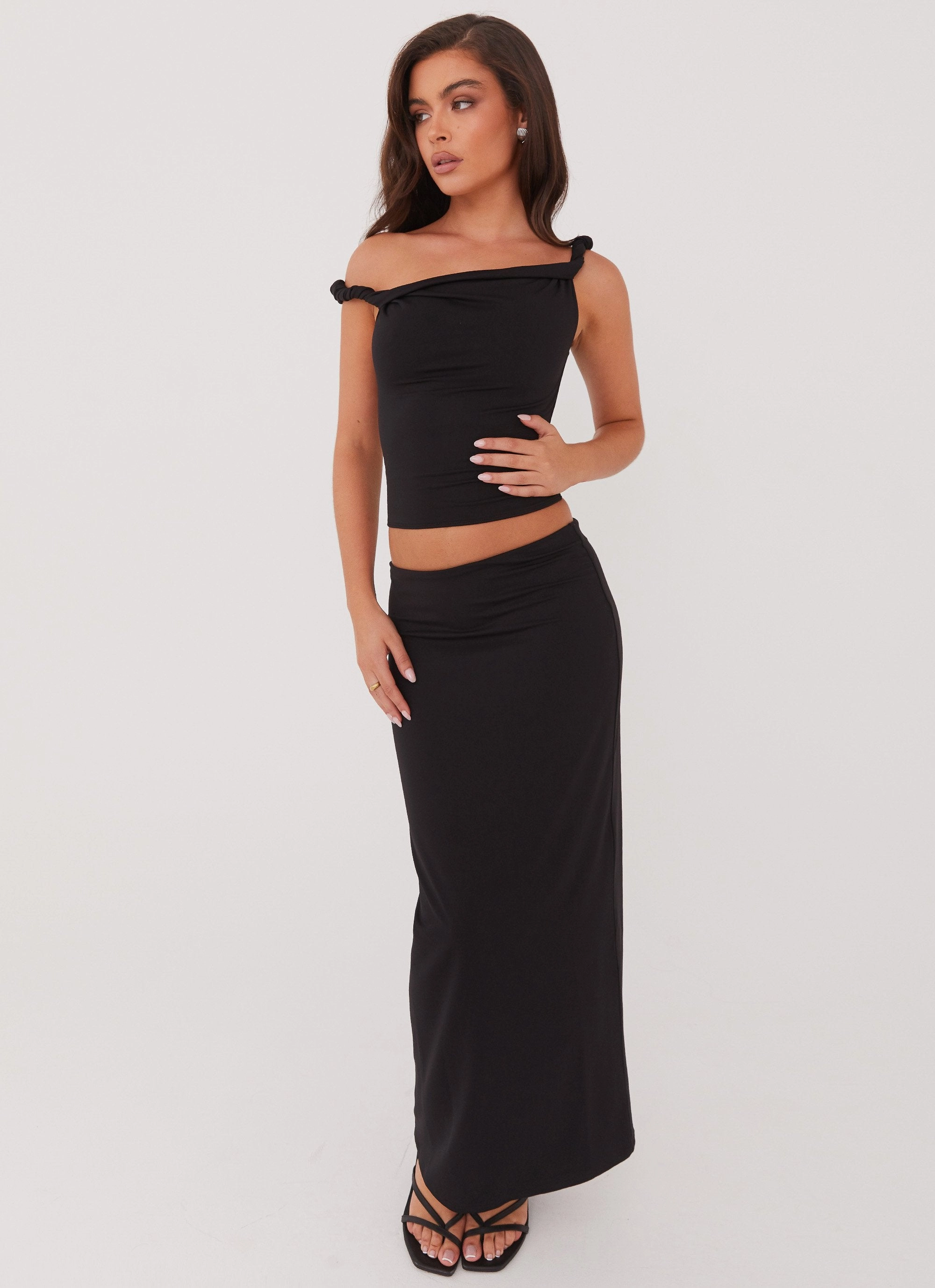 Solace Soul Maxi Skirt - Black Hidden Pocket System