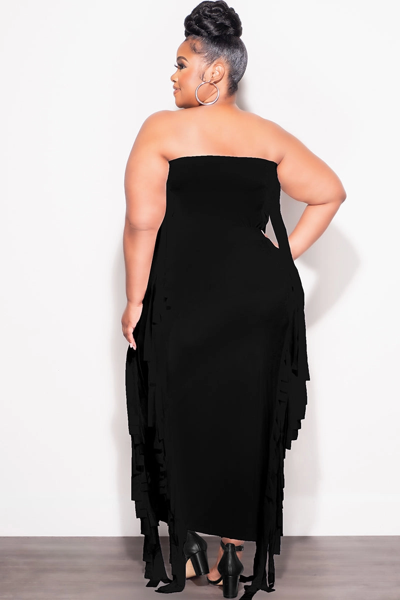Final Sale Plus Size Strapless 2pc Set in Black Quick Pack